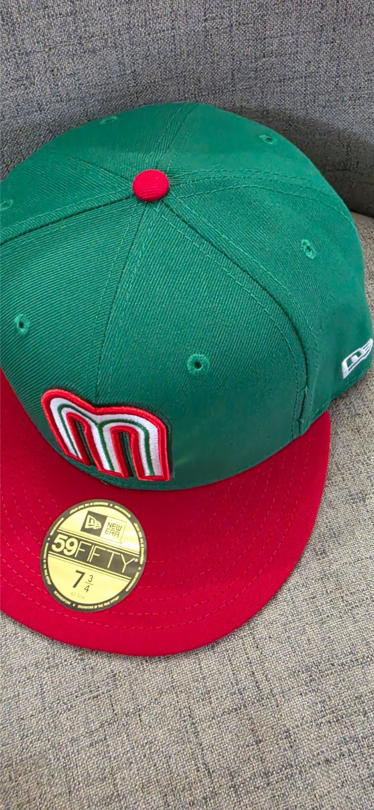 New Era 59FIFTY Green/Red Mexico Colorblock Fitted Baseball Hat Size 7 3/4 New Era 59FIFTY Green/Red Mexico Colorblock Fitted Baseball Hat Size 7 3/4