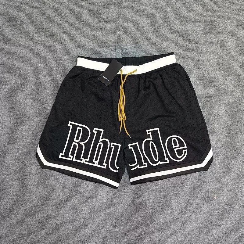 Rhude Men\'s Breathable Sports Fitness Basketball Shorts Leisure Beach Shorts Rhude Men\'s Breathable Sports Fitness Basketball Shorts Leisure Beach Shorts