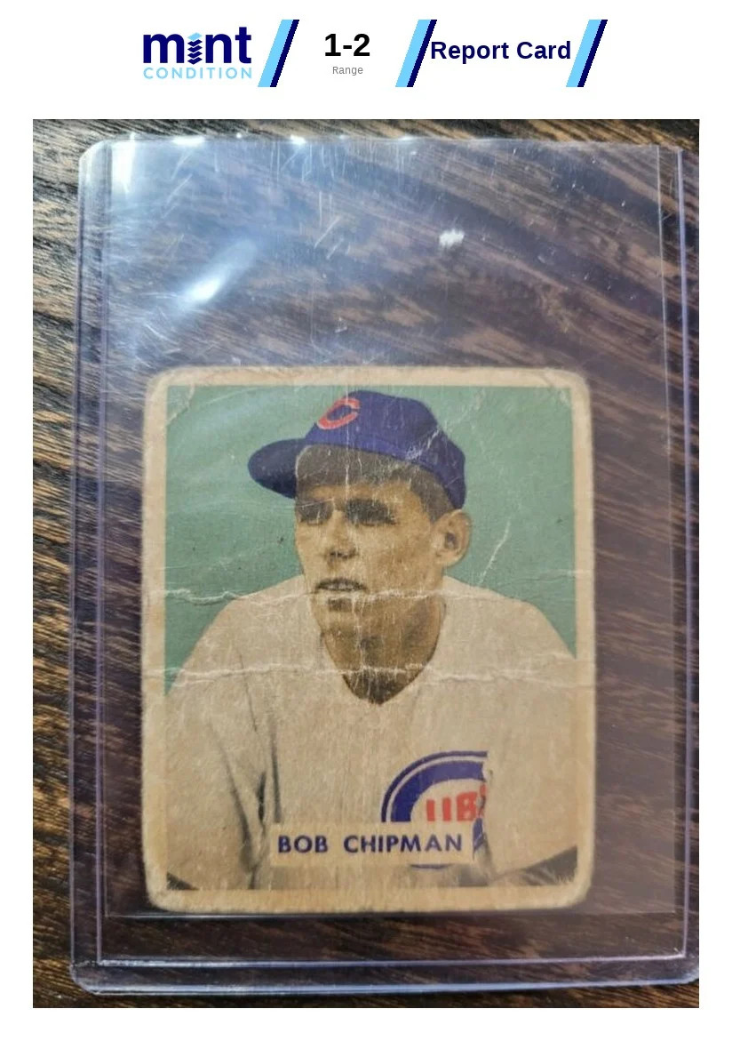 1949 BOWMAN BOB CHIPMAN CHICAGO CUBS GOOD MCG 2