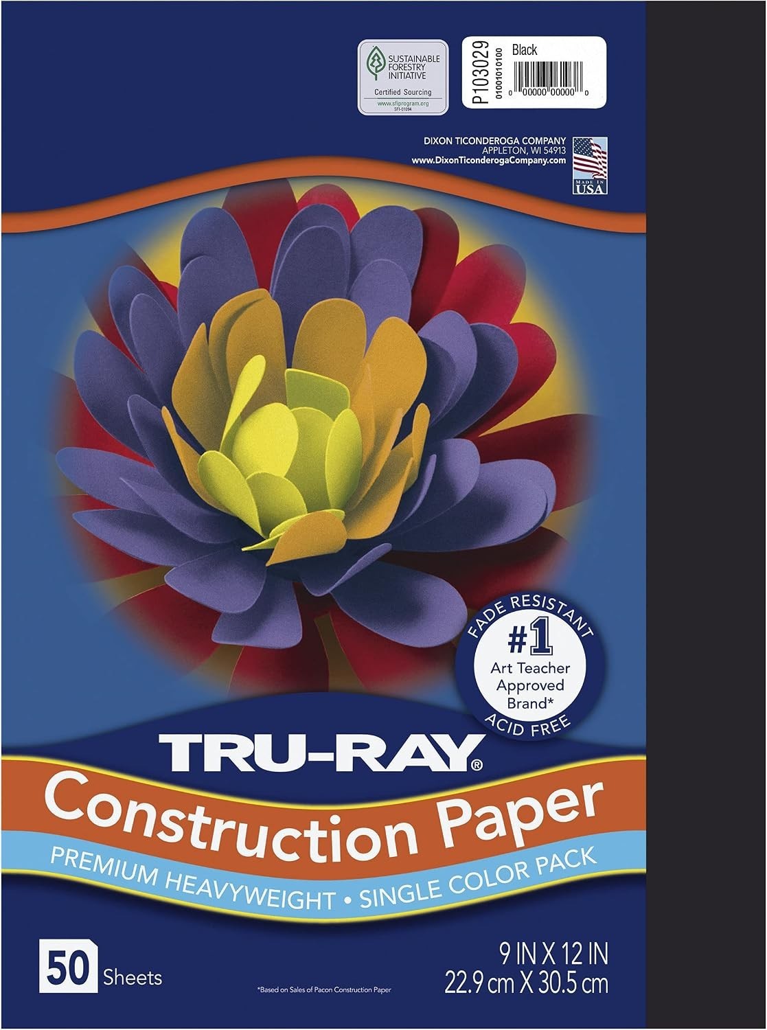 Pacon Heavyweight Construction Paper, Black, 9\