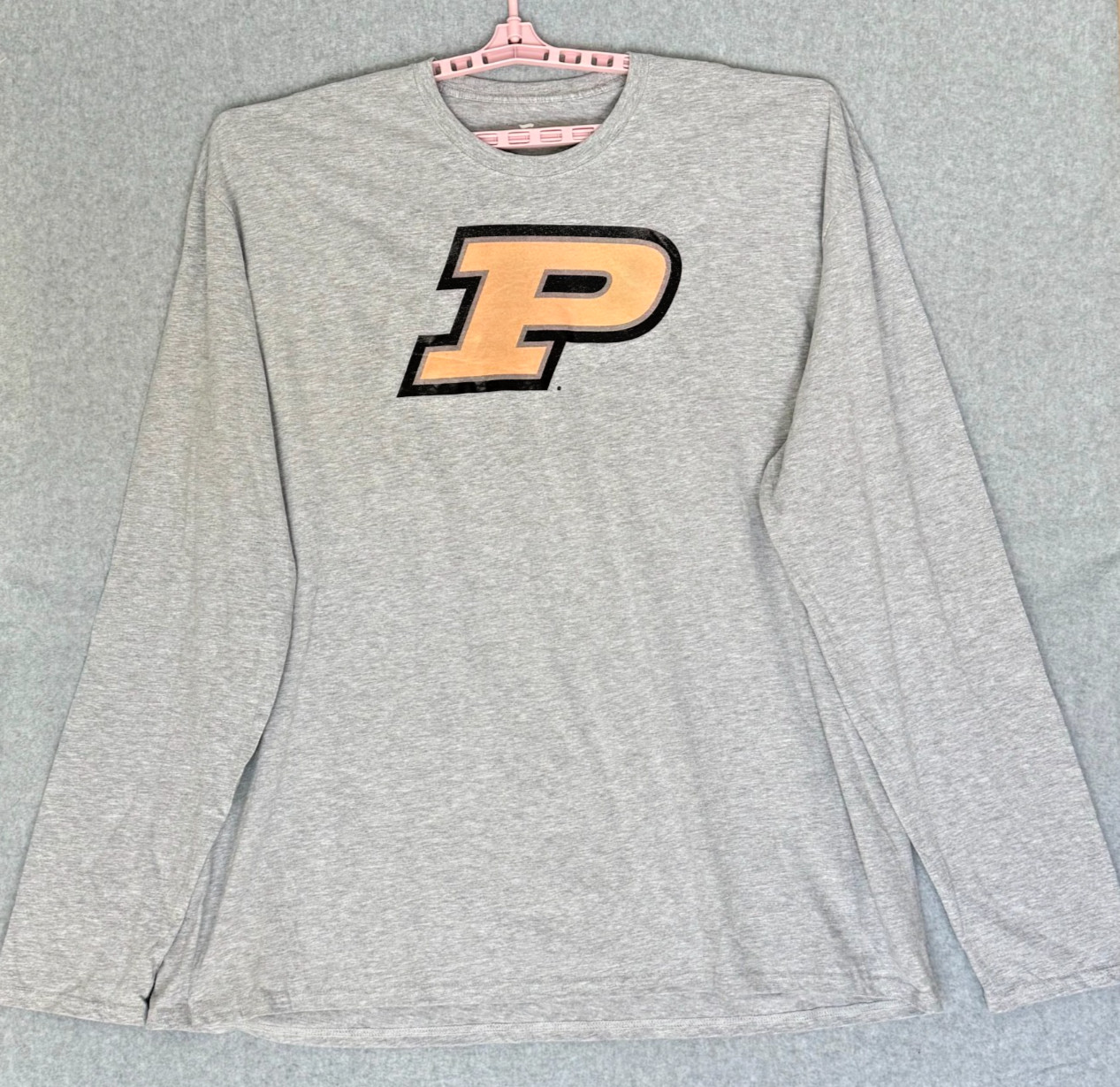 NEW Fanatics Purdue Boilermakers BIG P Mens 4XL Big & Tall Gray Long Sleeve