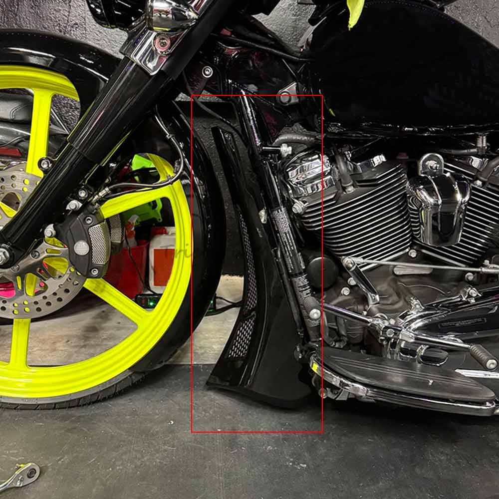 Motorcycle Custom Vivid Black Chin Spoiler For Harley Touring Road Street Glide