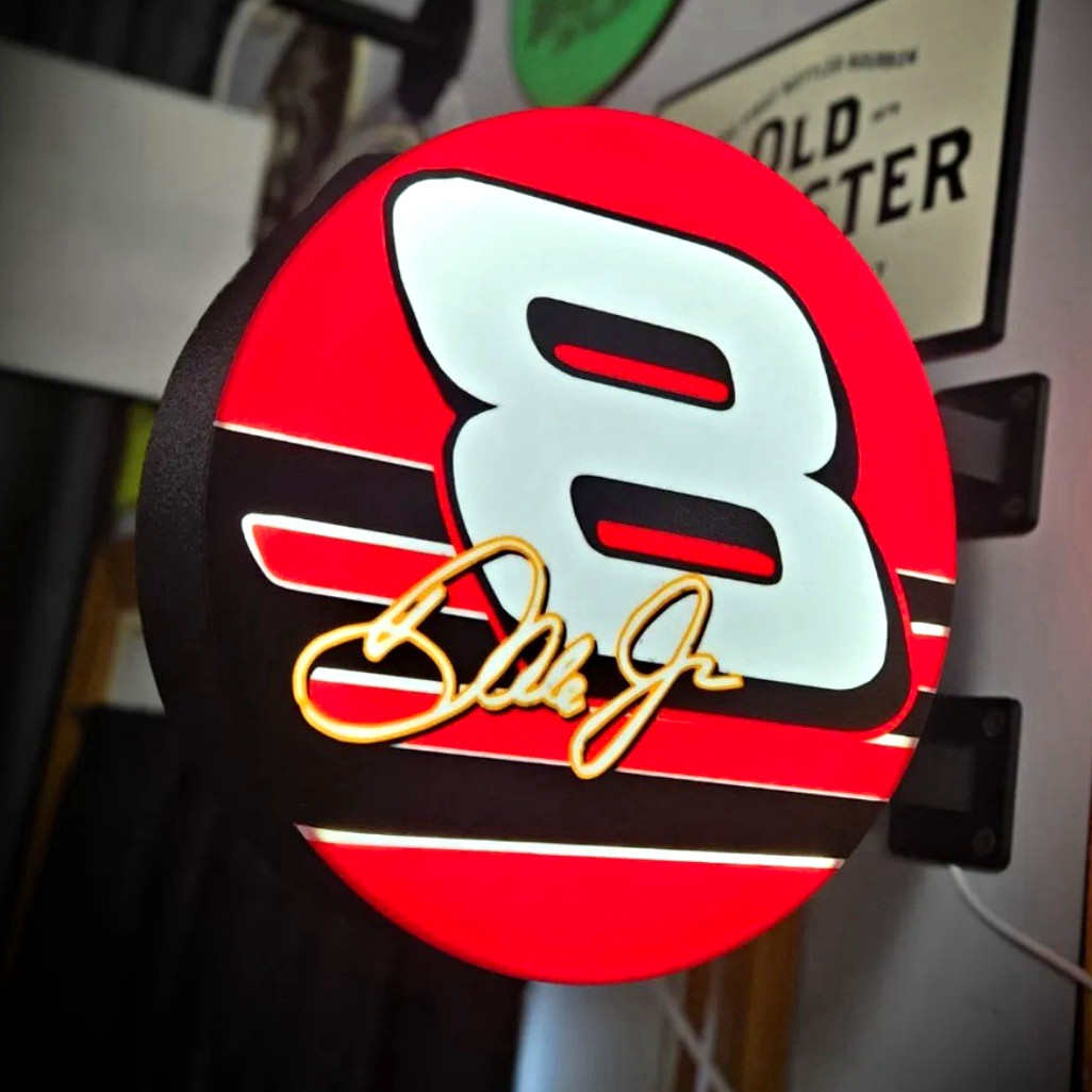 NASCAR Dale Jr #8 Round Wall Mounted Decorative Lightbox Sign usb plugin