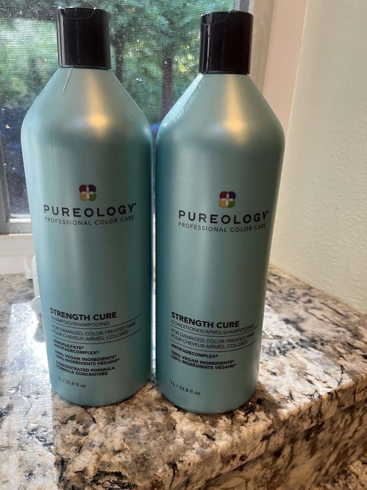 New, Sealed Pureology Strength Cure 33.8 Oz. Shampoo & 33.8 Oz Conditioner Duo