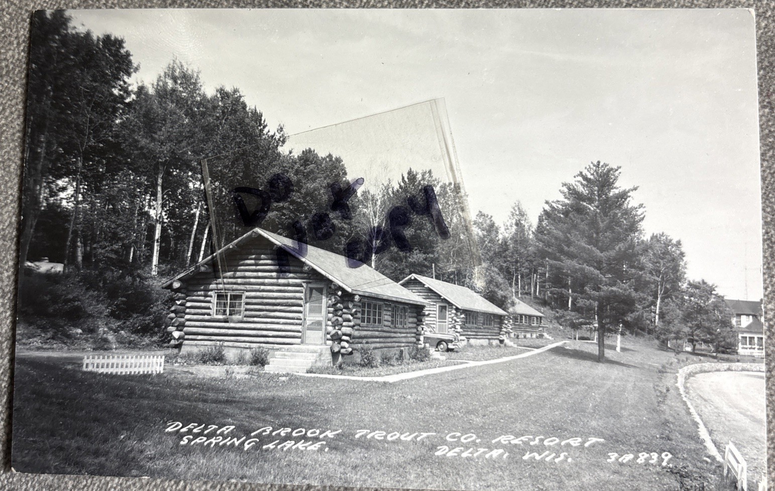 Delta WI Brook Trout Co. Resort Spring Lake Real Photo Postcard Wisconsin RPPC Delta WI Brook Trout Co. Resort Spring Lake Real Photo Postcard Wisconsin RPPC