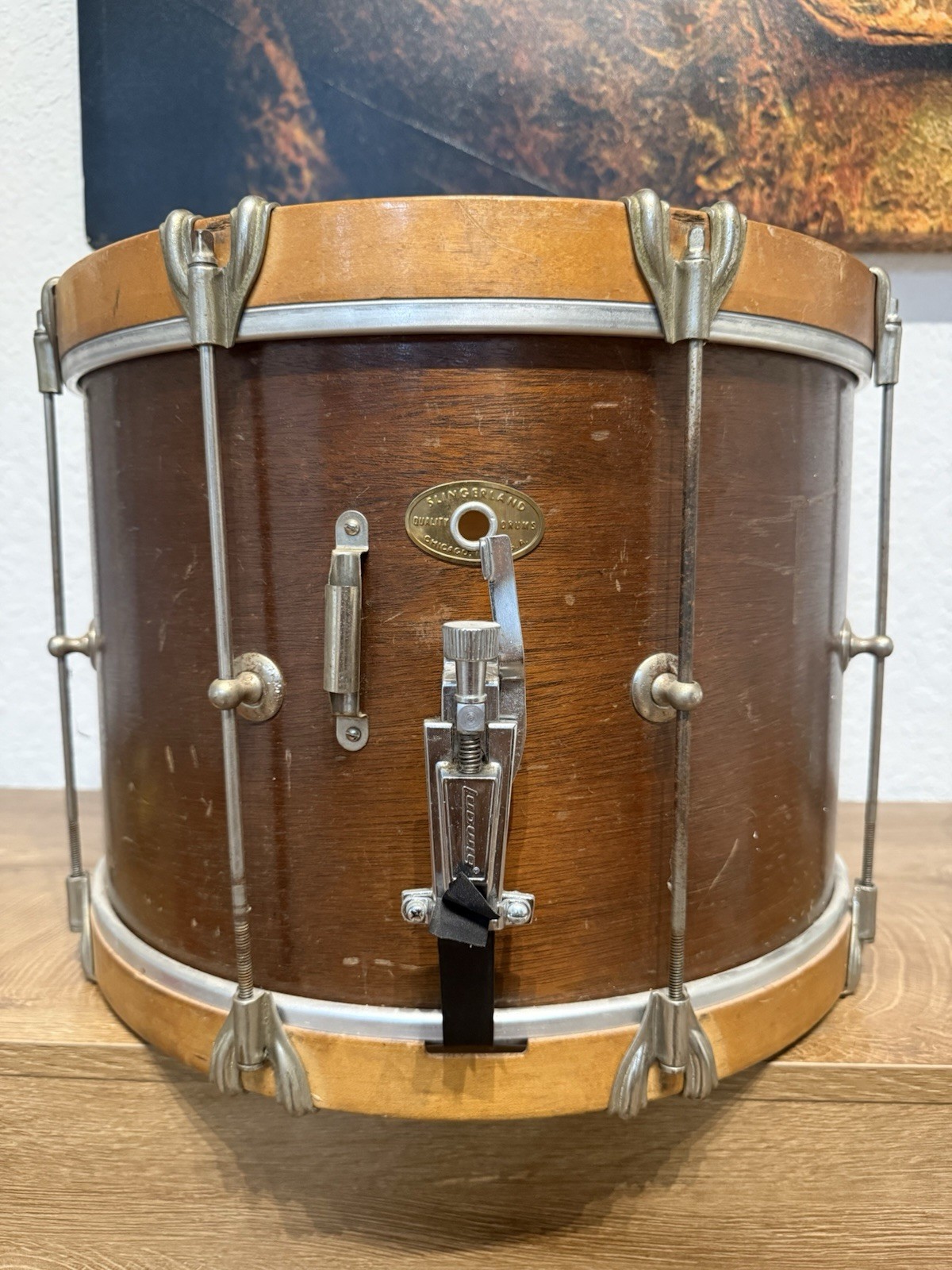Vintage 1950s Slingerland 14” x 10” wood marching / field snare w/ wood hoops