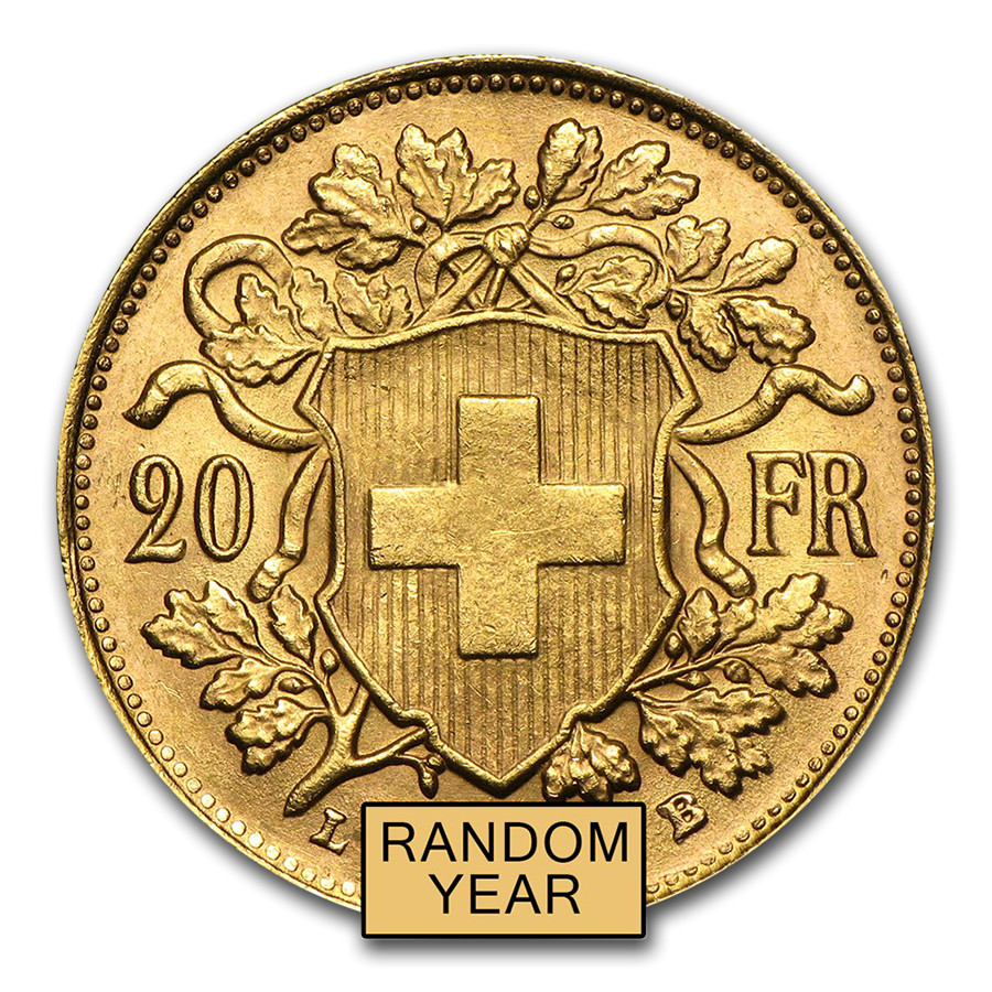Swiss Gold 20 Francs Helvetia AU (Random Year) Swiss Gold 20 Francs Helvetia AU (Random Year)