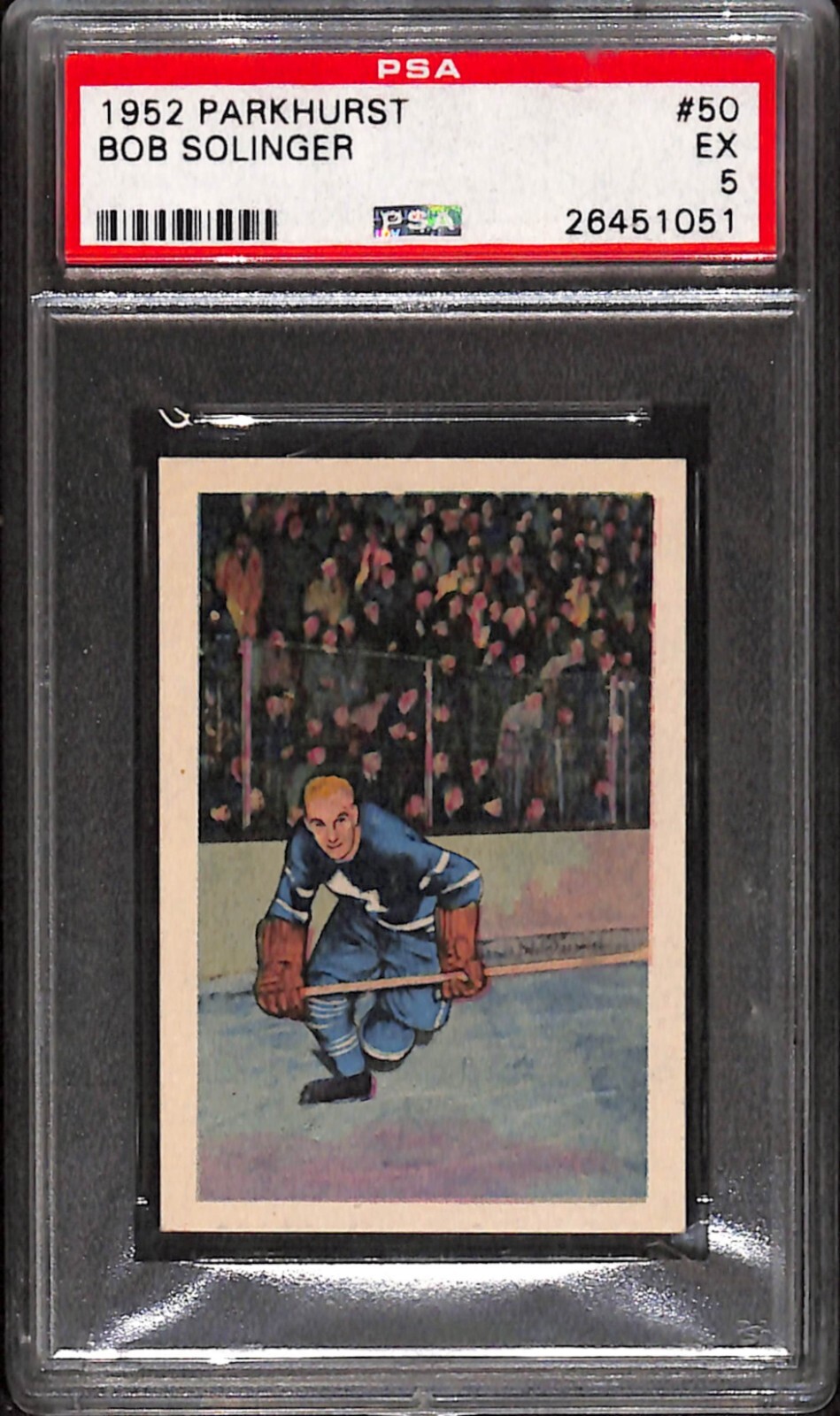 1952 Parkhurst 50 Bob Solinger Maple Leafs PSA 5  EX NICE CARD SC702 G2U