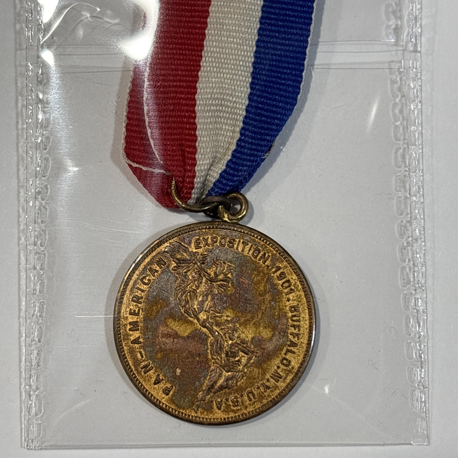 1901 Buffalo New York Pan American Exposition Souvenir Medal with Ribbon 32mm 1901 Buffalo New York Pan American Exposition Souvenir Medal with Ribbon 32mm