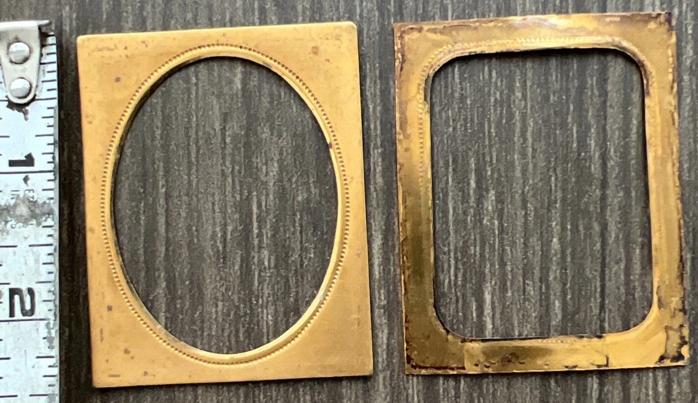 2 Antique 1860s Civil War Daguerreotype Case Brass Preserver Photo Journaling 2 Antique 1860s Civil War Daguerreotype Case Brass Preserver Photo Journaling