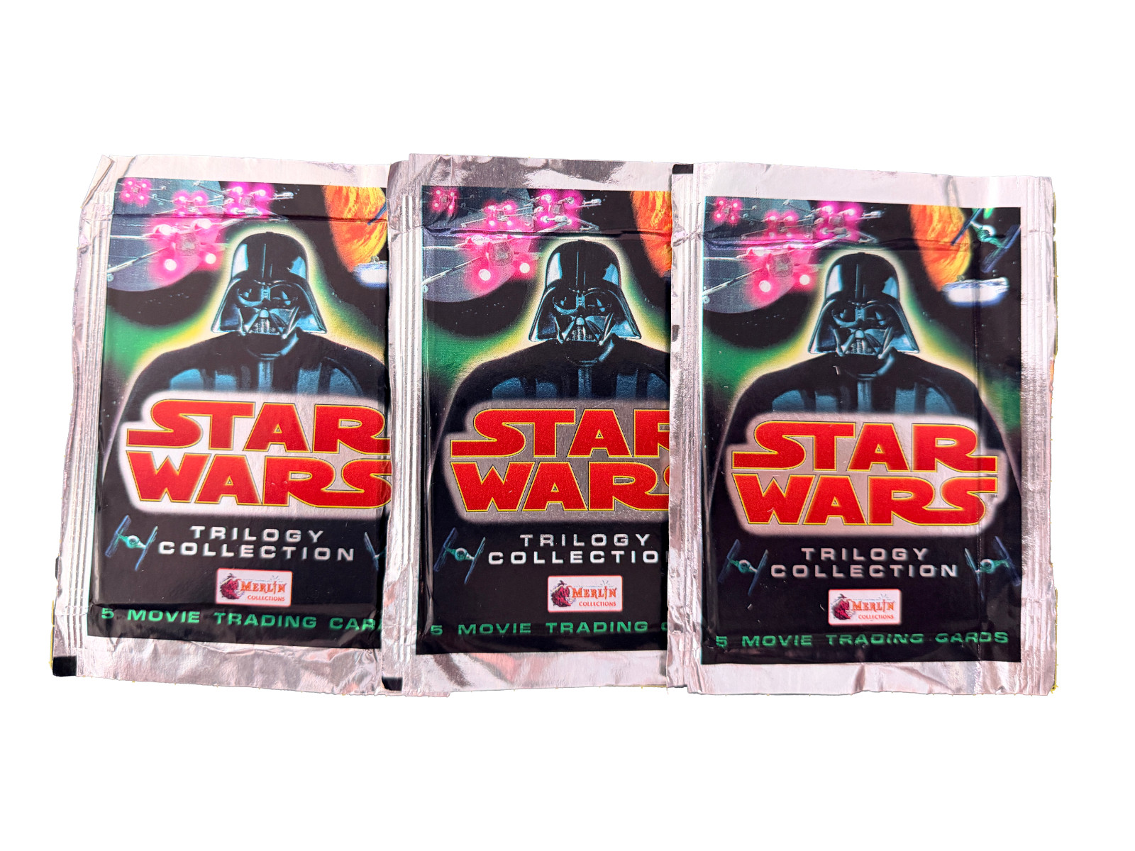 Vintage 1997 Merlin Star Wars Trilogy Collection 3 Sealed Packs Vintage 1997 Merlin Star Wars Trilogy Collection 3 Sealed Packs