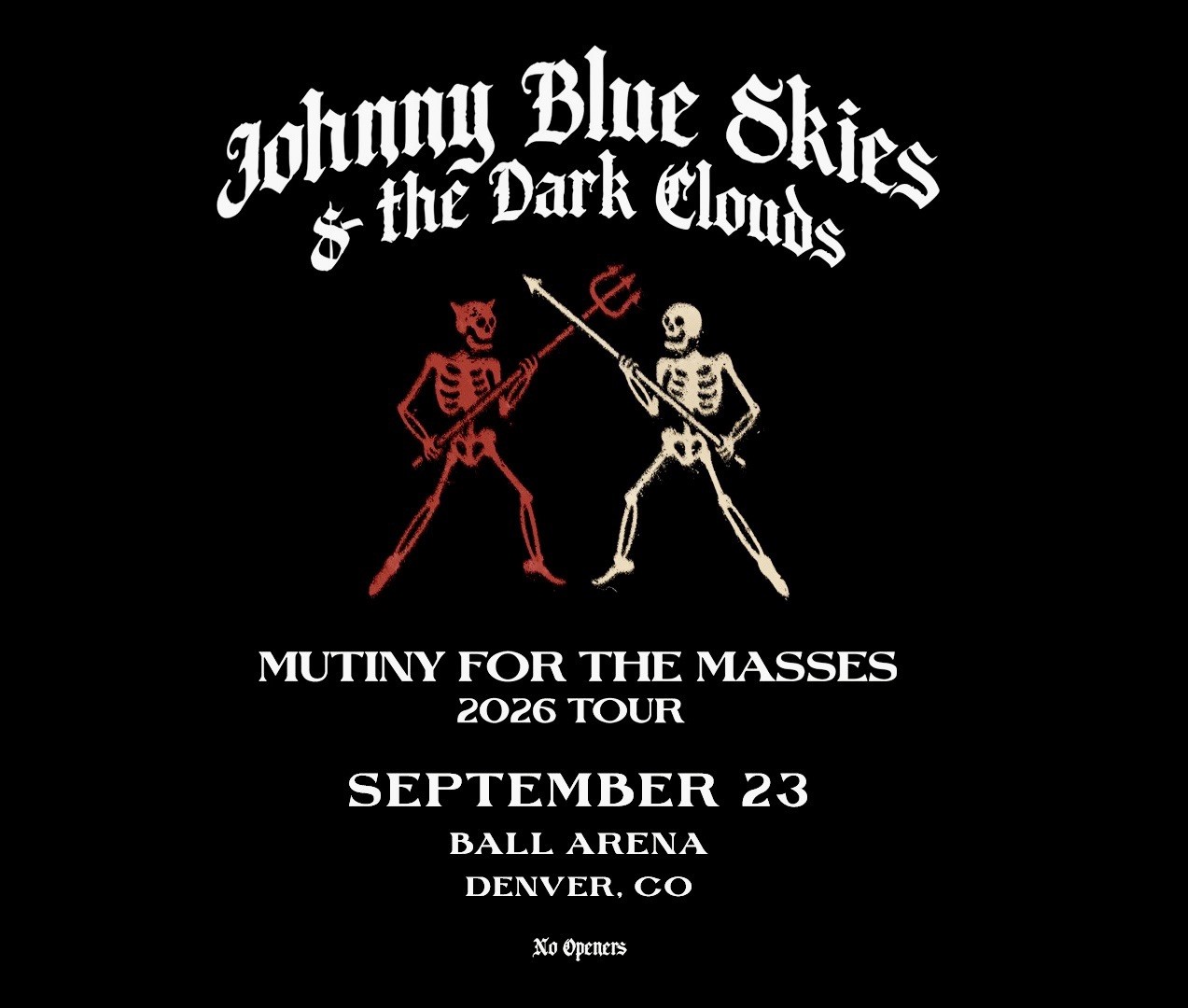 2 Tickets Johnny Blue Skies & Dark Clouds Tour Denver - Ball Arena 9/23 - LOWERS
