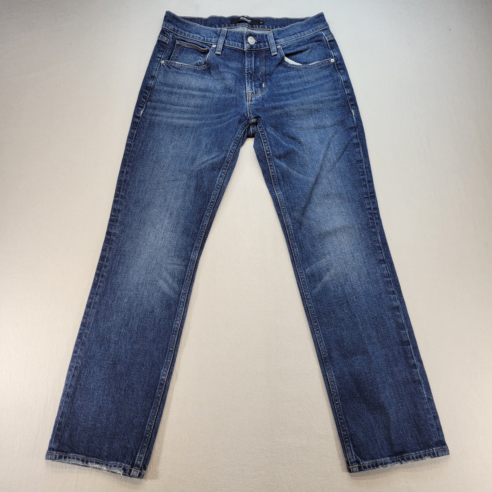 Hudson Byron Jeans Mens 30x30 Blue Straight Leg Organic Cotton Stretch