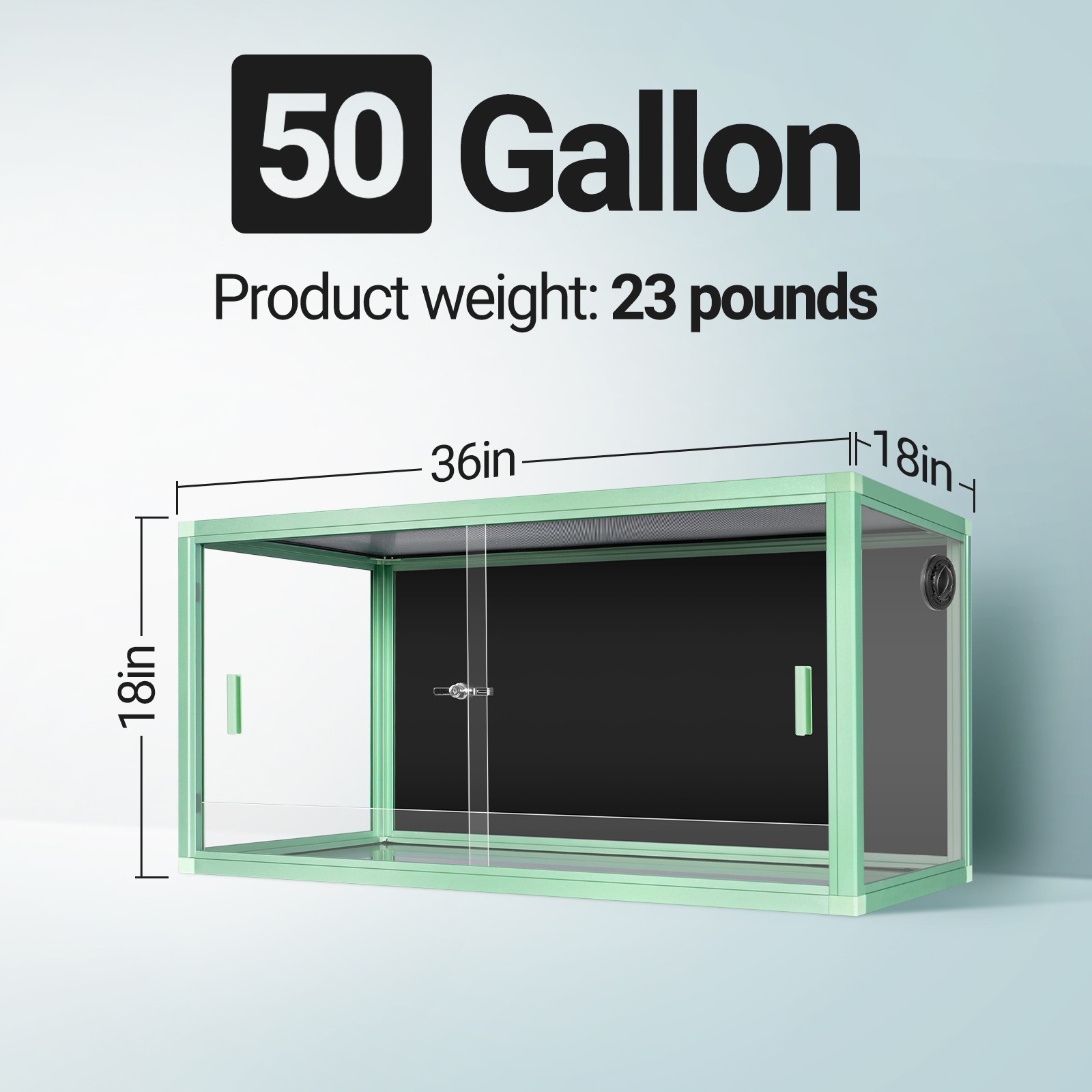50/68/120 Gallon Lightweight Reptile Terrarium Enclosure Snake TankDragons Cage