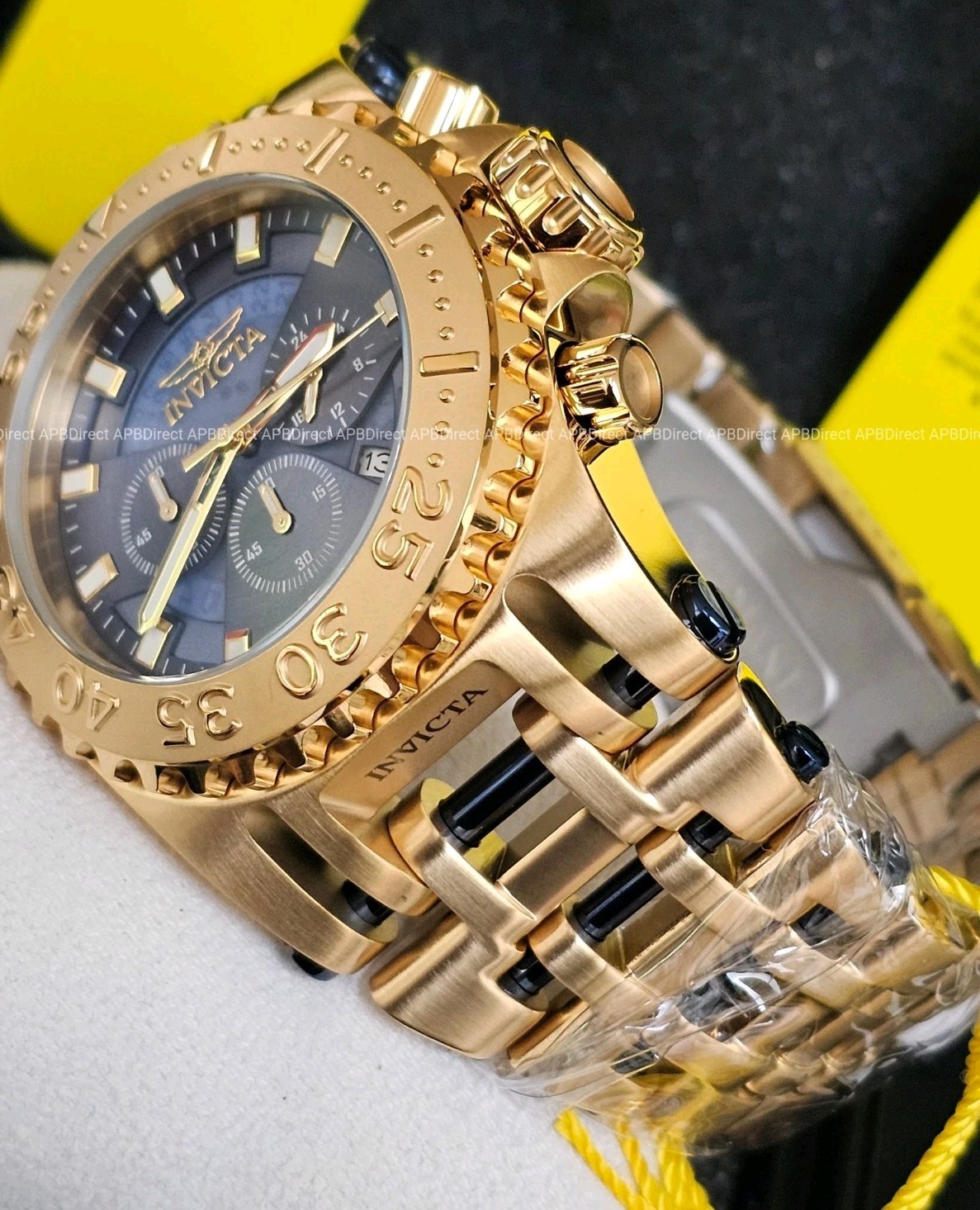 Invicta - CHAOS - Coalition Forces Gold Plated SS - 50mm Chronograph Mens Watch