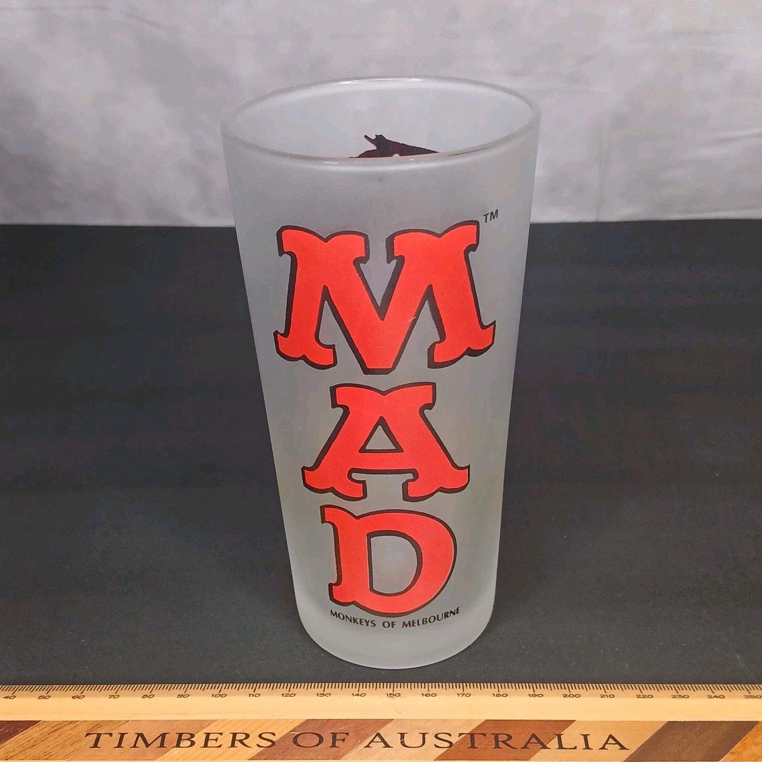 Vintage 1994 MAD Magazine Glass Tumbler Alfred E Neuman Monkeys of Melbourne