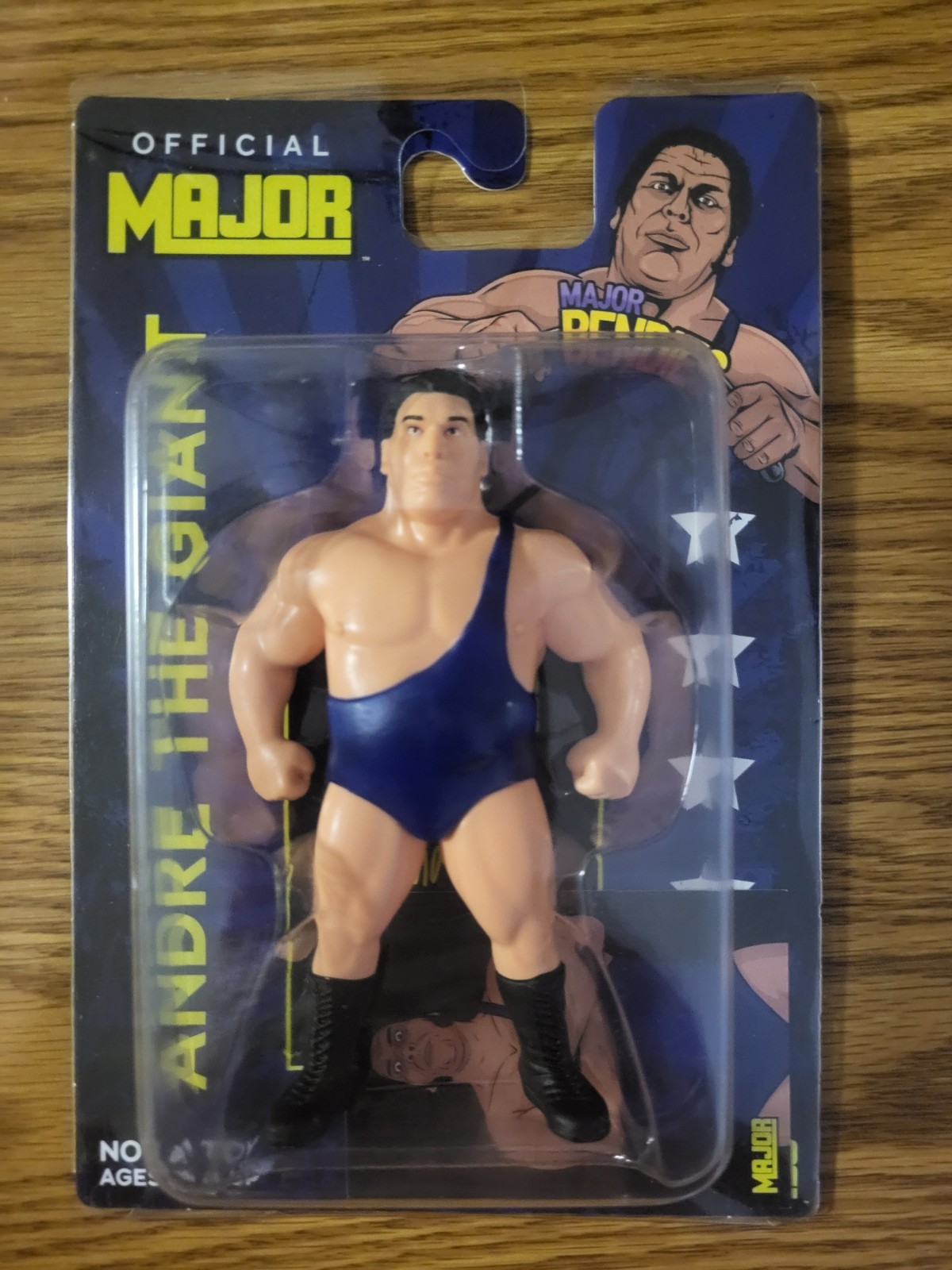 WWE Collect Major Bendies Andre The Giant MOC Blue Strap 8th Wonder Of The World