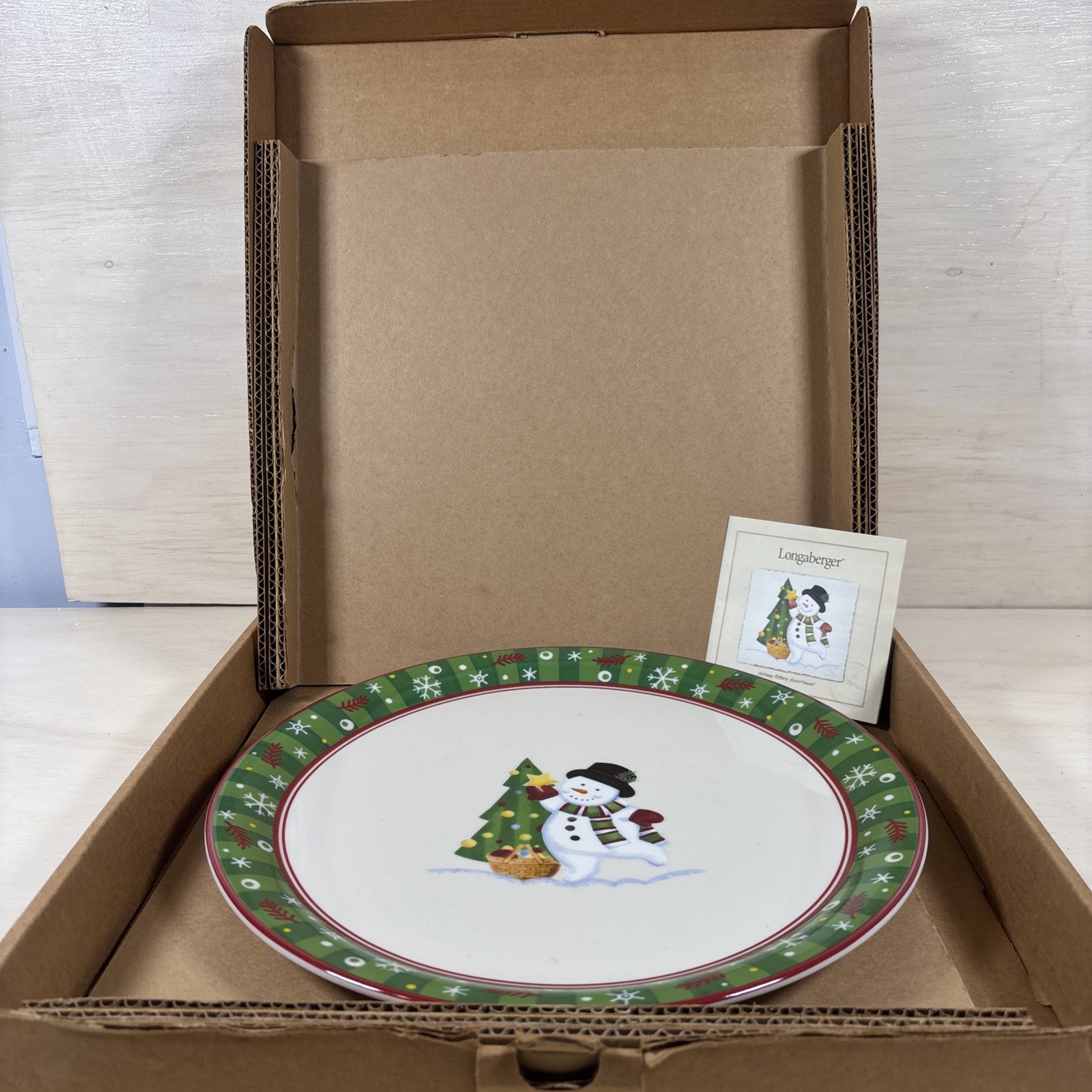 Longaberger Pottery 2004 BLUSTER SNOWMAN Holiday Platter Brand New in Box Longaberger Pottery 2004 BLUSTER SNOWMAN Holiday Platter Brand New in Box