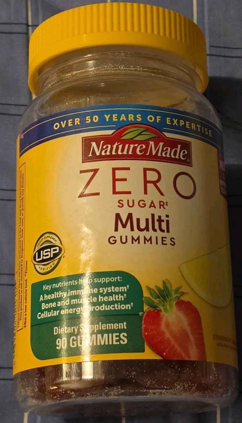 Nature Made Zero Sugar Multi Vitamin Gummies Strawberry Lemonade Gummy 90ct Nature Made Zero Sugar Multi Vitamin Gummies Strawberry Lemonade Gummy 90ct