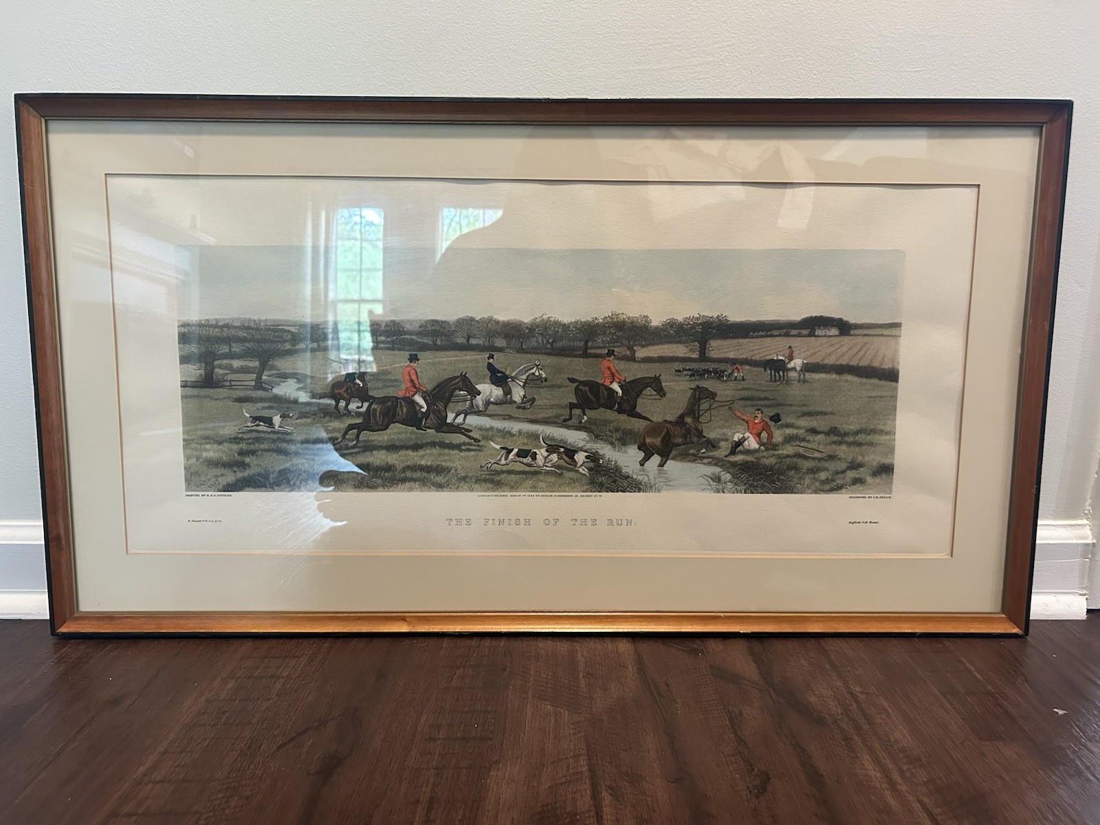Antique 1889 Fox Hunt Engraving Douglas Stock Ackermann Knoedler