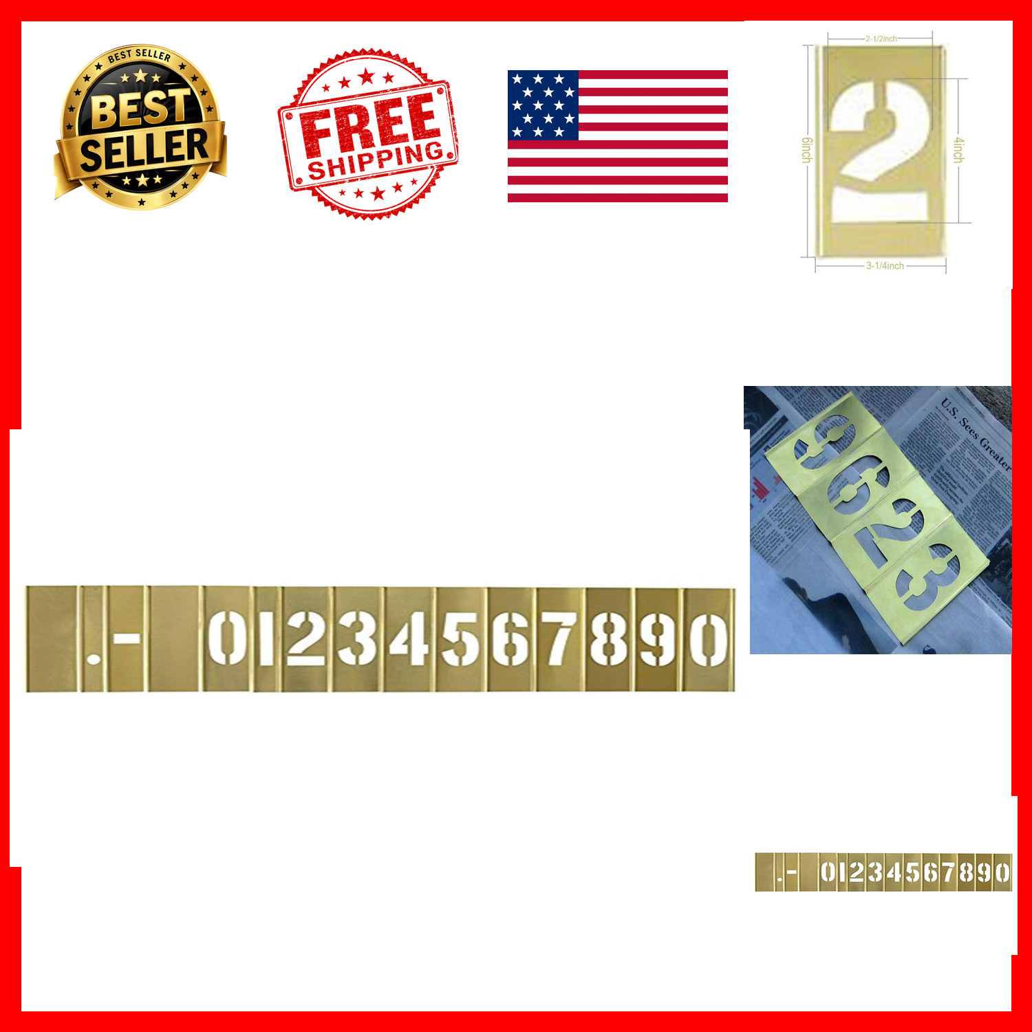 Curb Address Number Stencils 4 Inch 15 Piece Brass Interlocking Set Painting