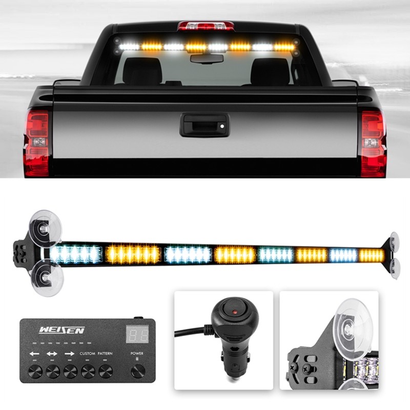 48LEDs ,36 Modes Rear Windshield Strobe Light for Tow Truck Construction Vehicle