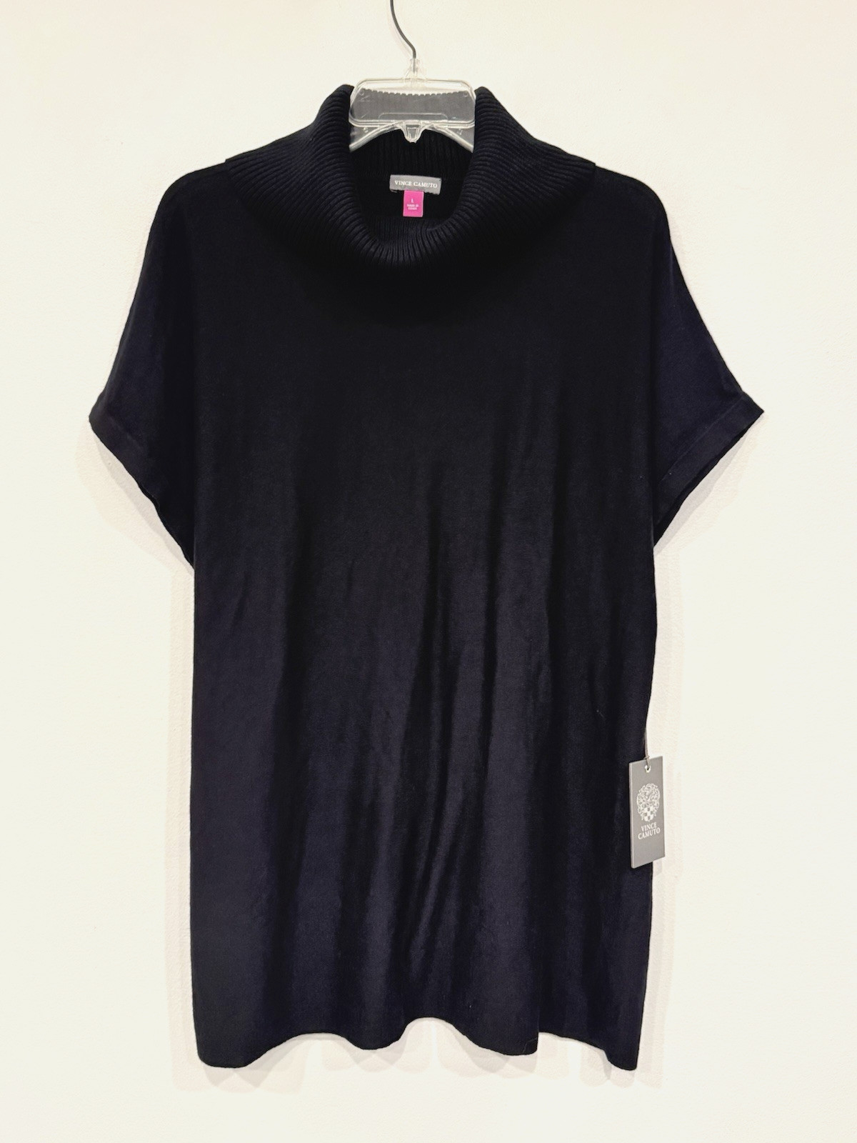 NEW $79 Vince Camuto Women\'s Tunic Sweater Sz Large Lightweight Knit Turtleneck