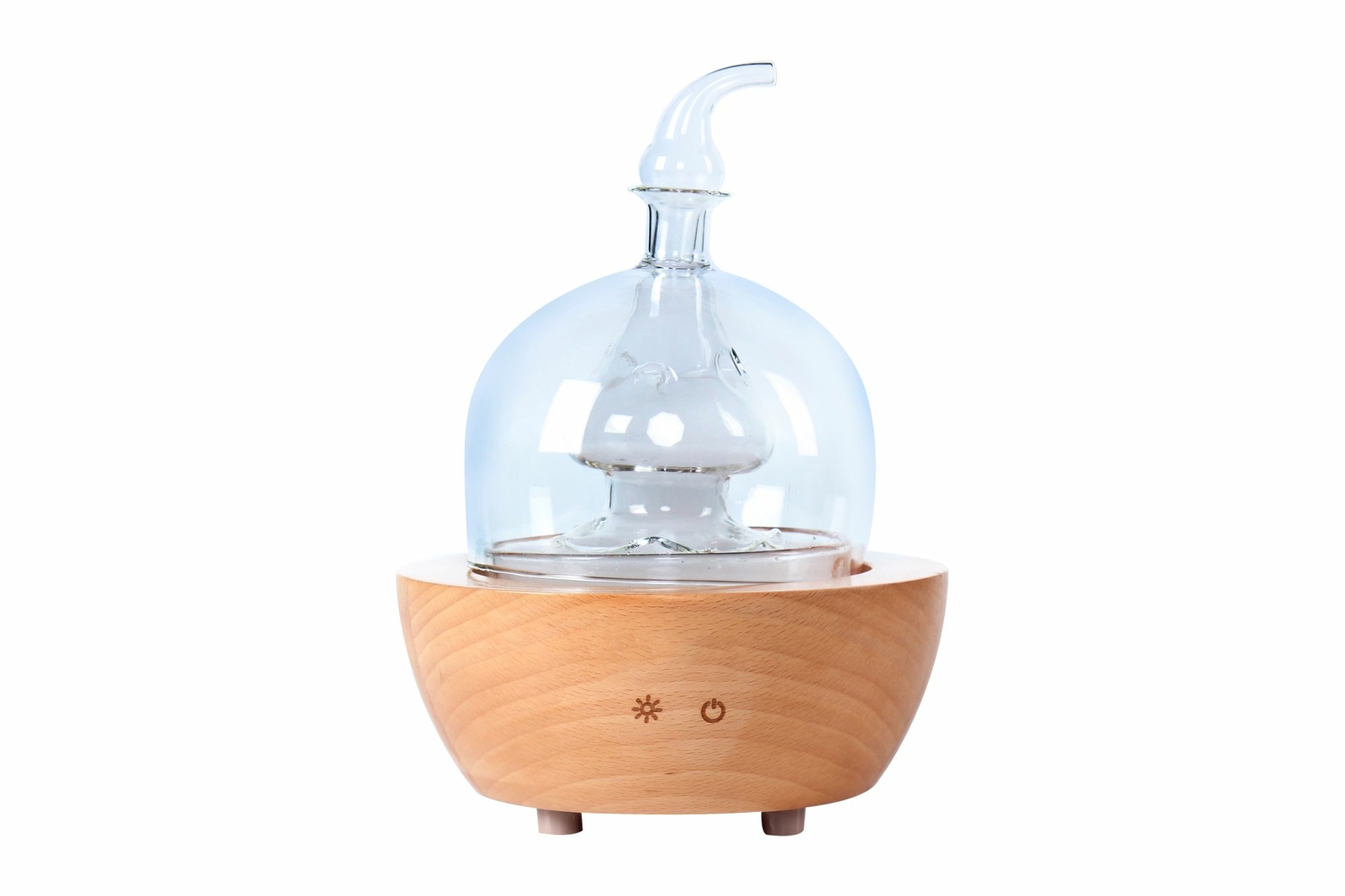 EcoGecko Essential Oil Diffuser made from Wood and Glass Dome for Aromatherapy