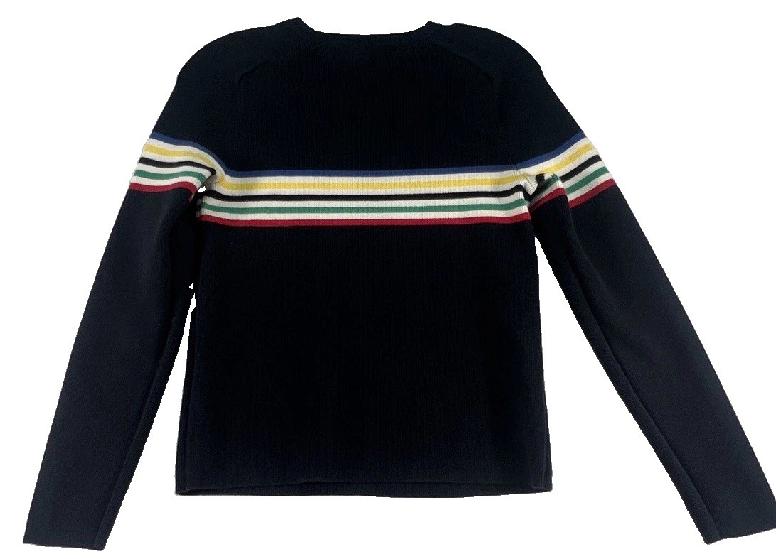 Vintage 2001 Tommy Hilfiger Jeans Women’s S Navy Striped Sweater Y2K