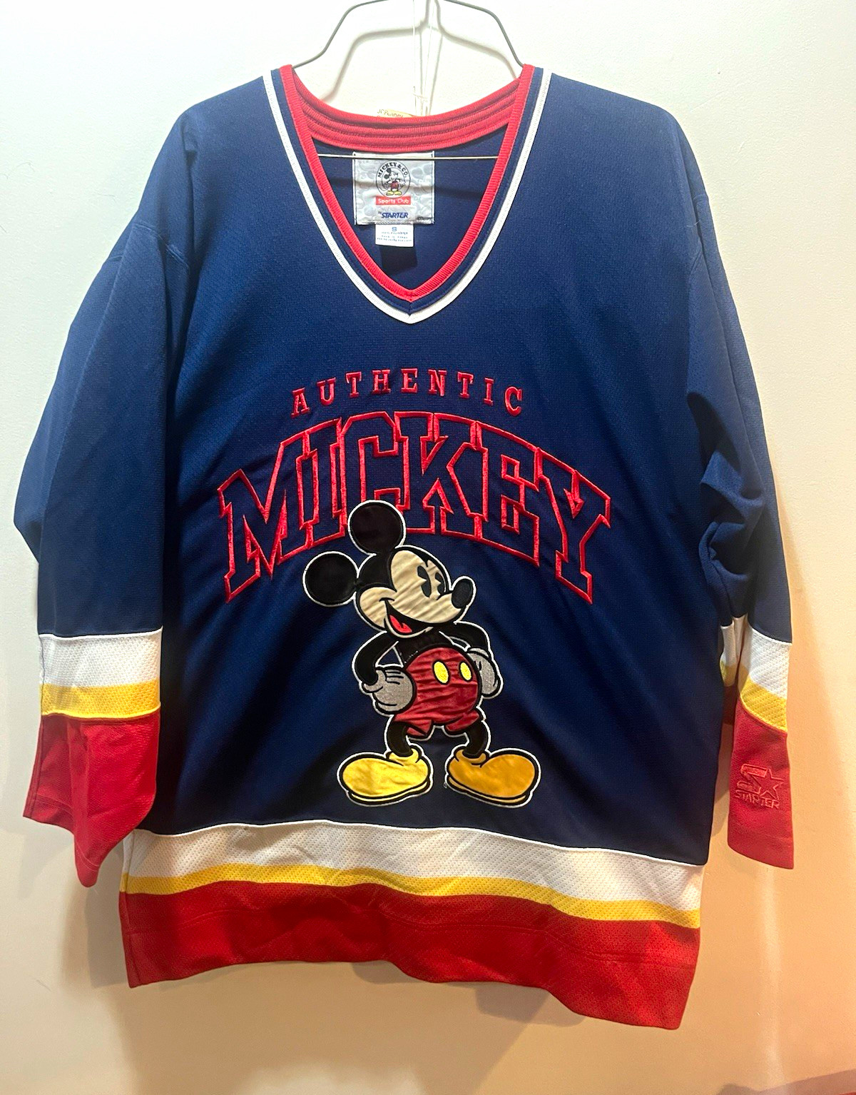 Vintage Starter Disney Mickey Mouse Hockey Jersey Shirt Sample 1995 SMALL Vintage Starter Disney Mickey Mouse Hockey Jersey Shirt Sample 1995 SMALL