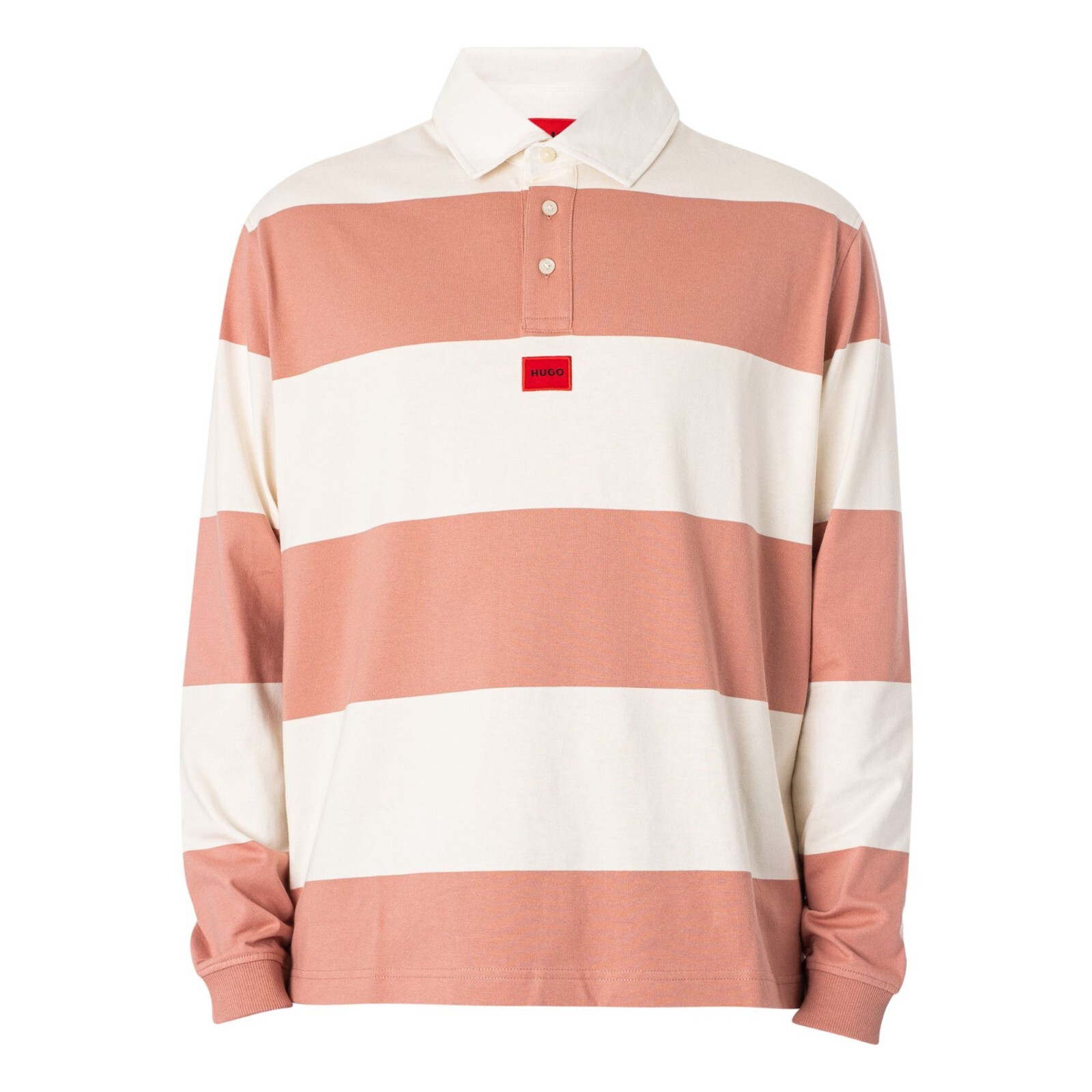 Hugo Boss Diragbi Long Sleeve Polo Shirt Pink Off White Men\'s Size XL NWT Hugo Boss Diragbi Long Sleeve Polo Shirt Pink Off White Men\'s Size XL NWT