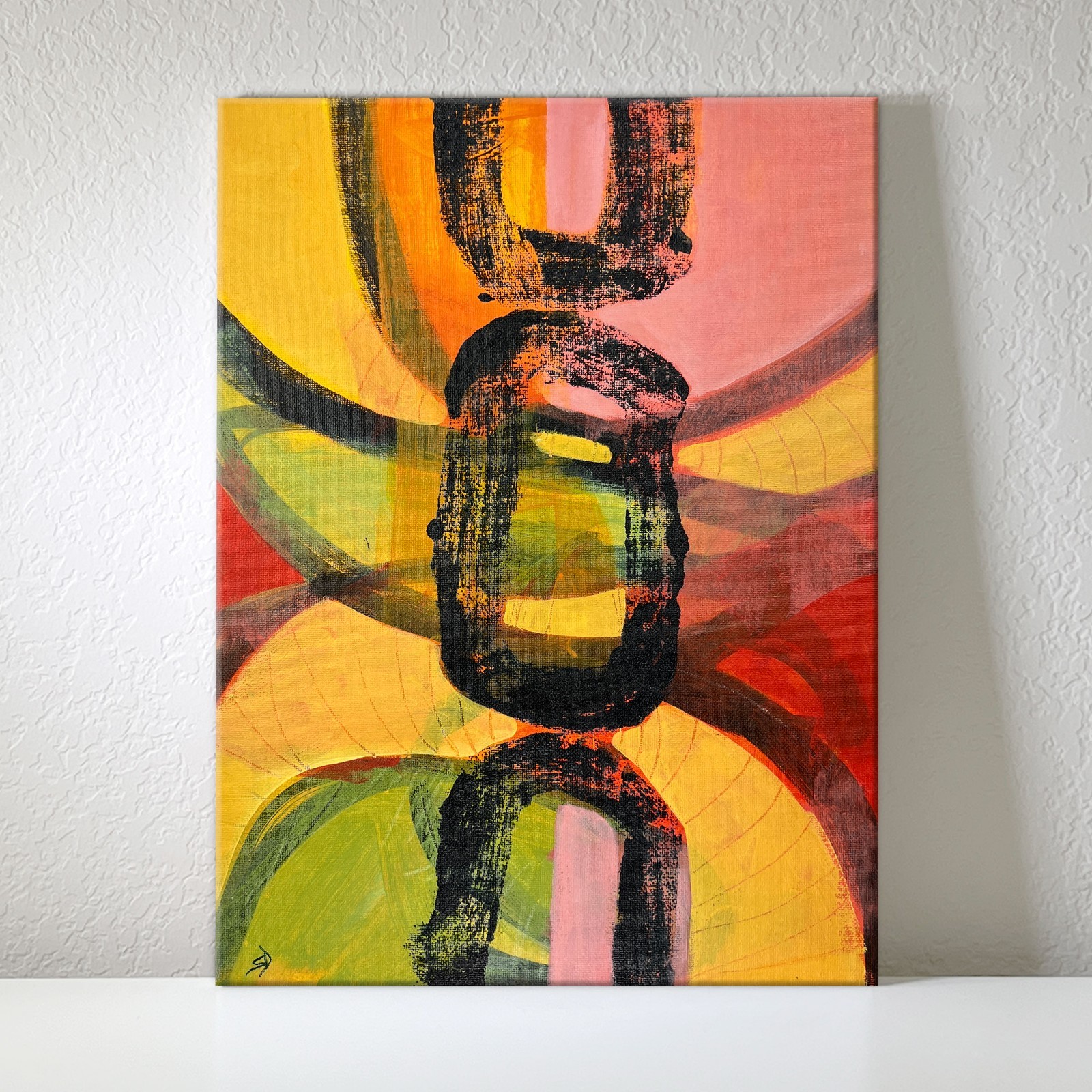 Original Abstract Expressionist Painting 12x16 Original Acrylic On Canvas