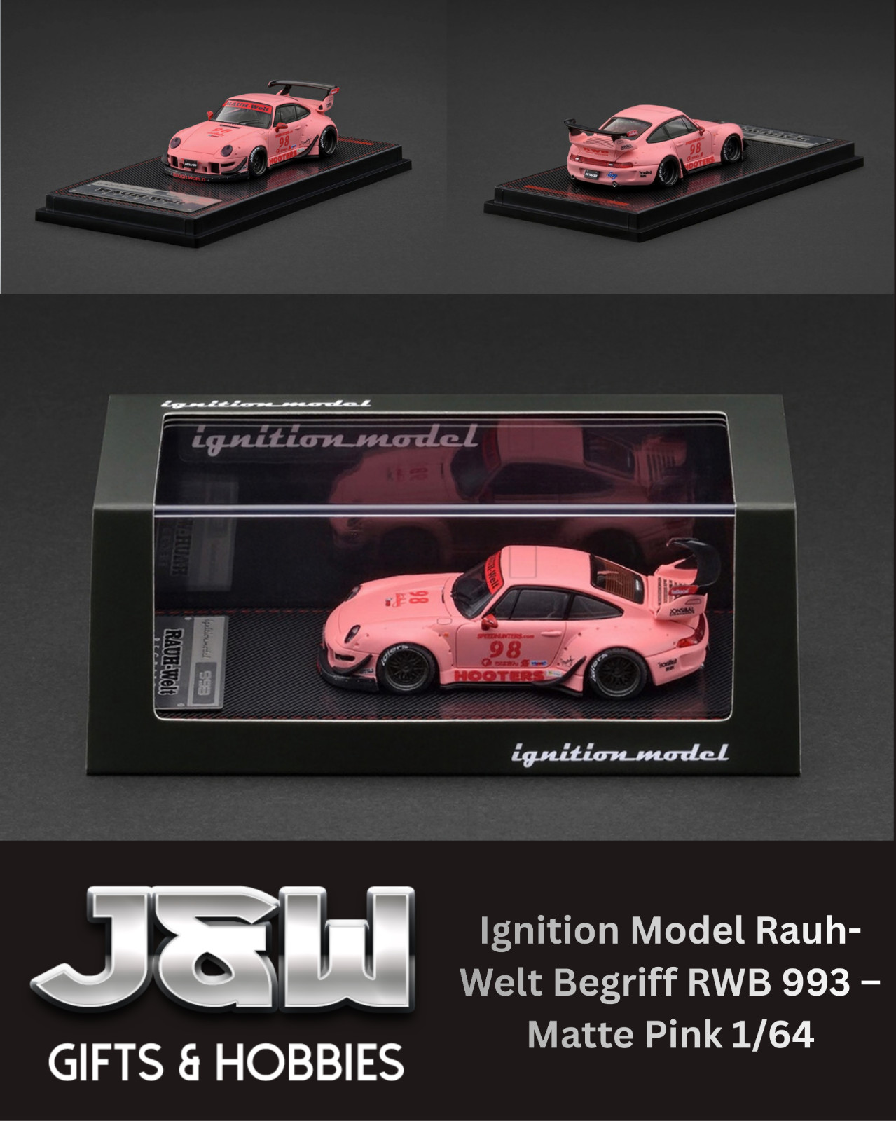 Ignition Model (Sports Car/Modified) Rauh-Welt Begriff RWB 993 – Matte Pink 1/64