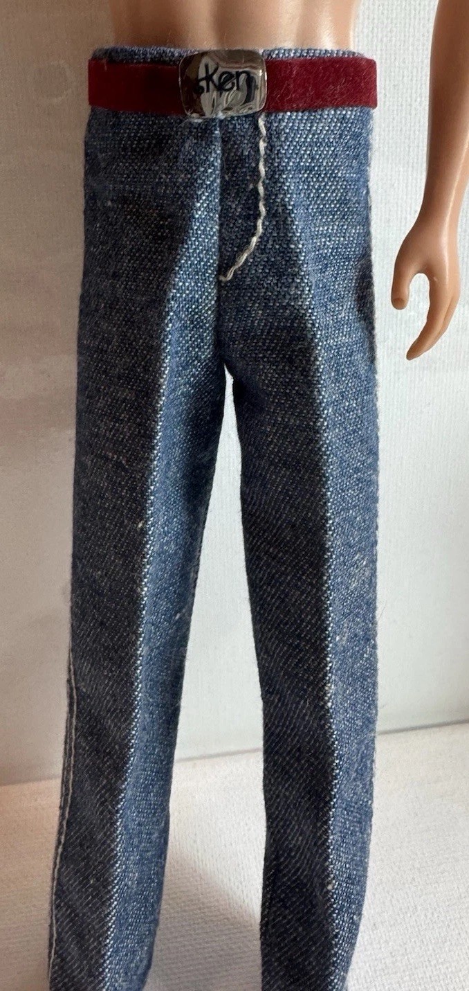 Vintage Mattel’s Barbie’s Ken’s Blue Jeans HTF Simulated Belt Ken Belt Buckle