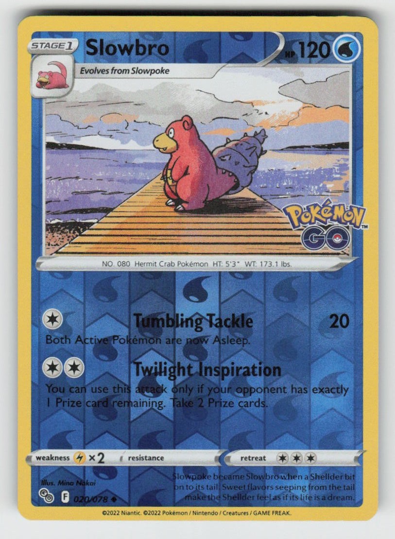 Reverse Holo Slowbro 020/078 Uncommon Pokemon GO NM