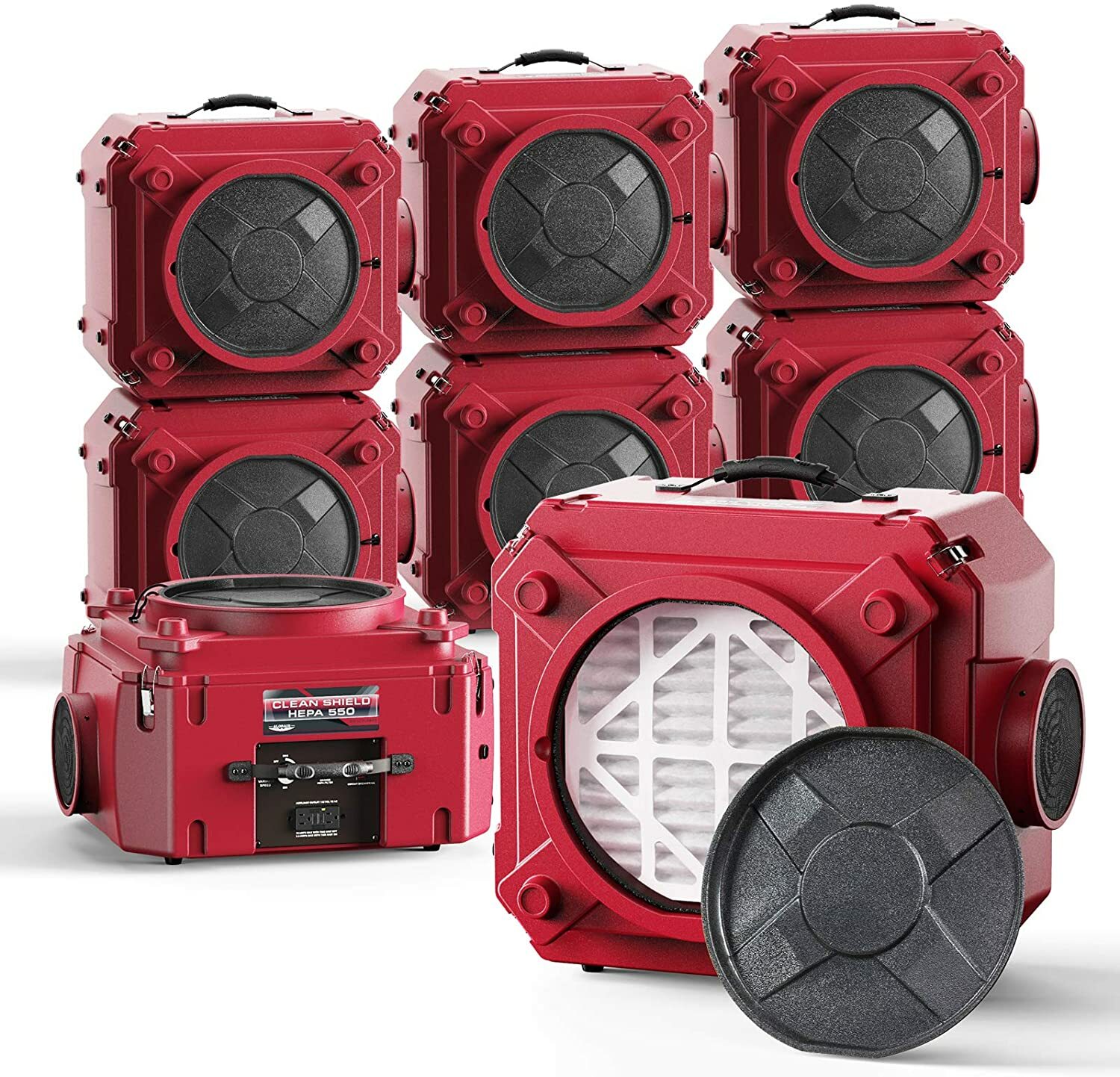 ALORAIR 8x HEPA 550 Air Scrubber 3 Stage Filtr Air Purifier Commercial Industry