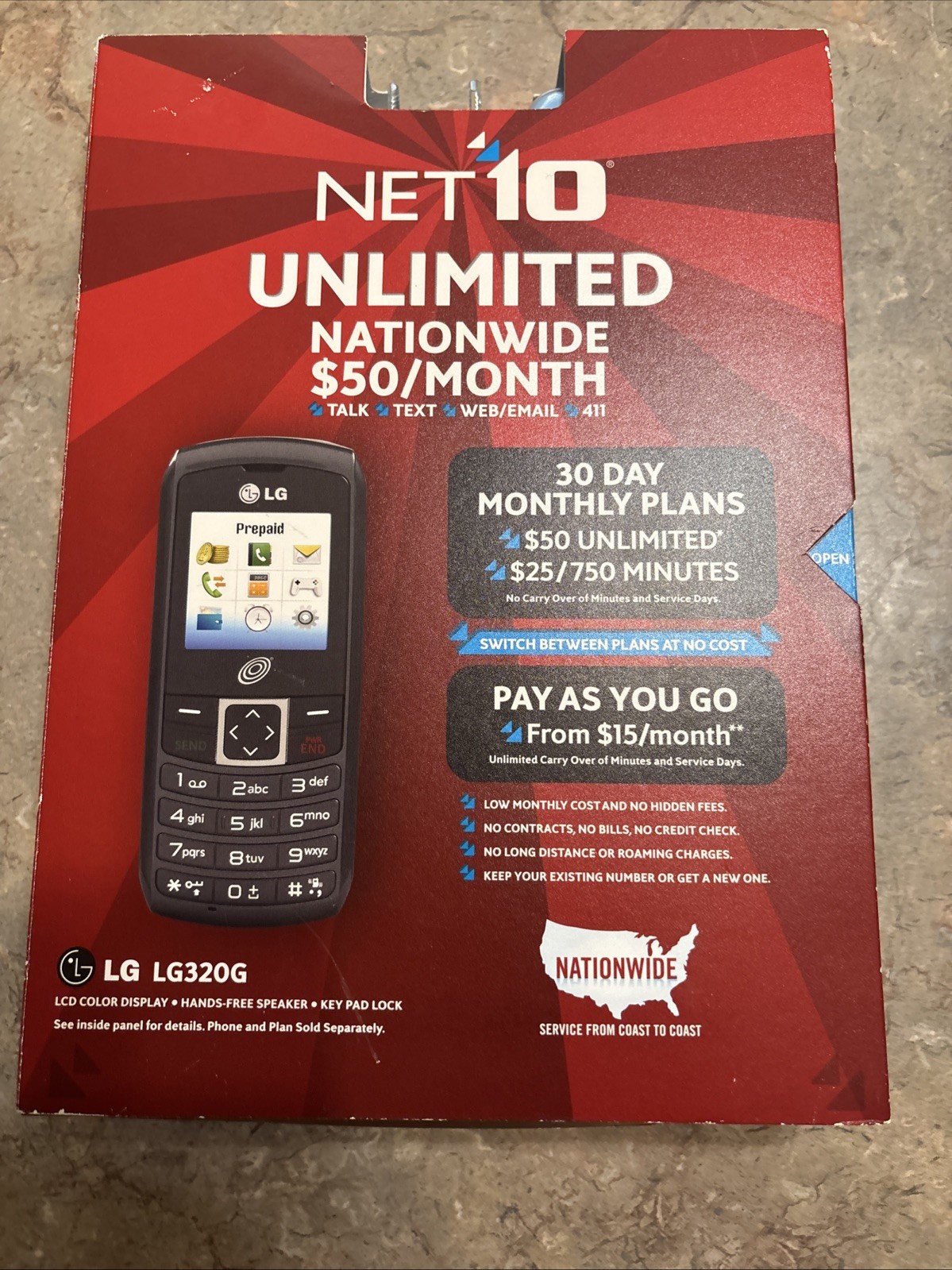 New Net 10 Unlimited LG320G Prepaid Cell Phone TracFone Bar Track Phone Black New Net 10 Unlimited LG320G Prepaid Cell Phone TracFone Bar Track Phone Black