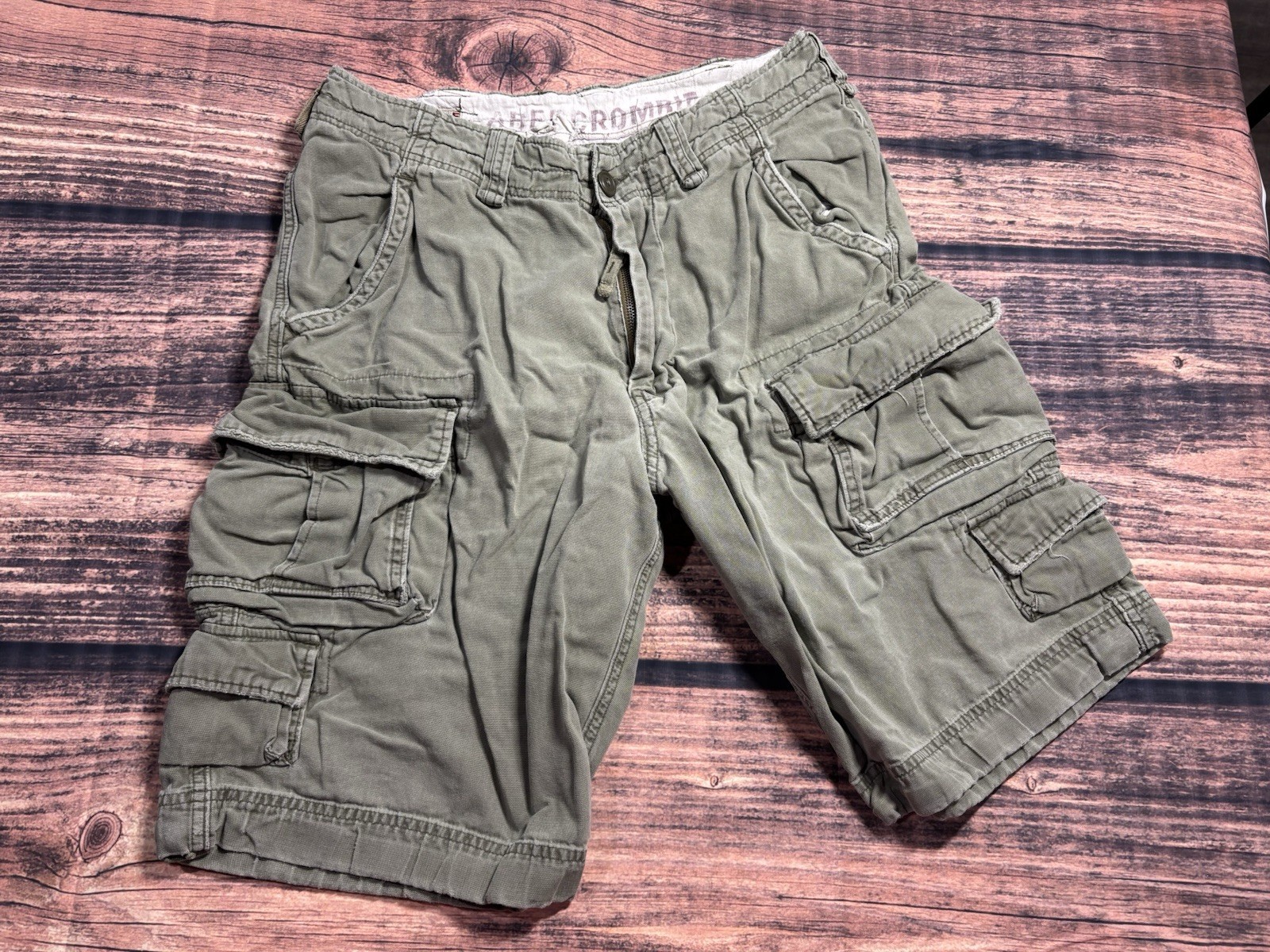 Mens Abercrombie & Fitch Cargo Shorts Sz 32 Vintage Olive Green 2027 Mens Abercrombie & Fitch Cargo Shorts Sz 32 Vintage Olive Green 2027