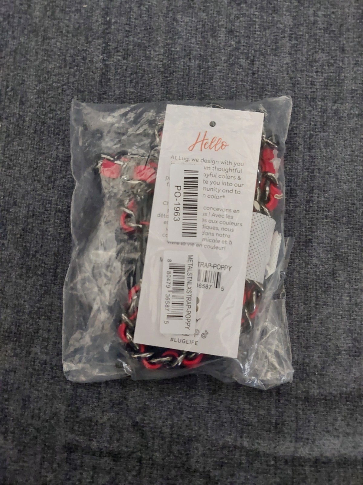 Lug Satin Luxe Vegan Leather Purse Strap - Poppy Red - New With Tags Lug Satin Luxe Vegan Leather Purse Strap - Poppy Red - New With Tags