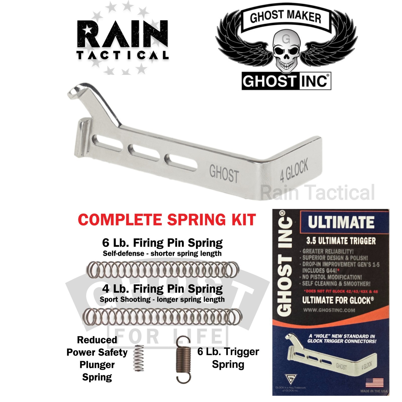 Ghost Inc Ultimate 3.5lb Trigger Kit w/ Connector & Springs for Glock Gen 1-5