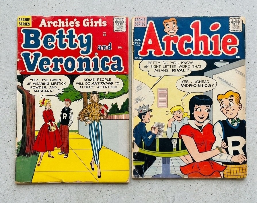 Vintage 1957-1958 Archie Comics Lot: Archie #84 & Betty and Veronica #36 Silver 