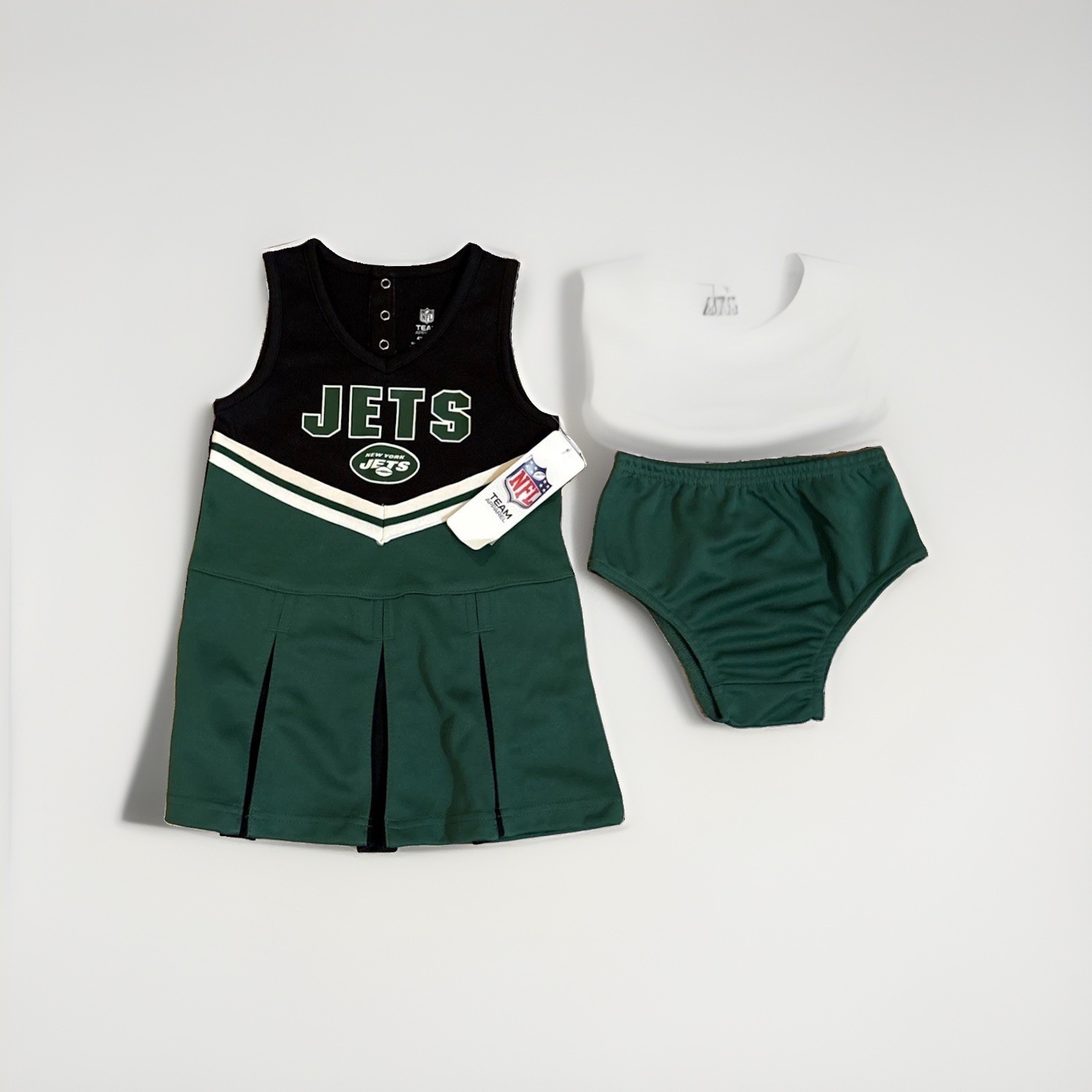 Outerstuff NFL New York Jets Girls Toddler Cheer Captain Dress  Bloomers  Set 4T