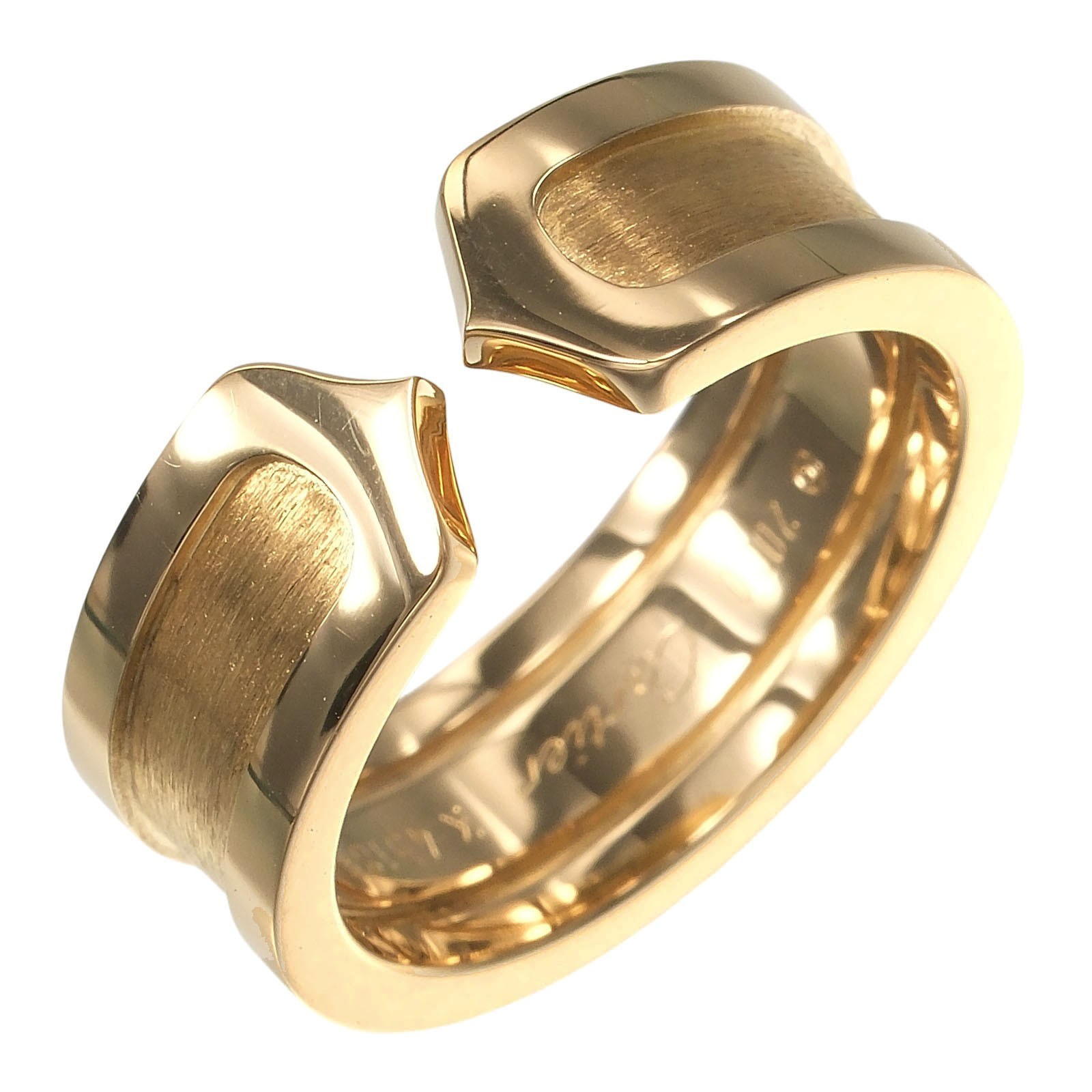 CARTIER 2C Ring K18 yellow gold #4.9(US Size) 7.29g Women