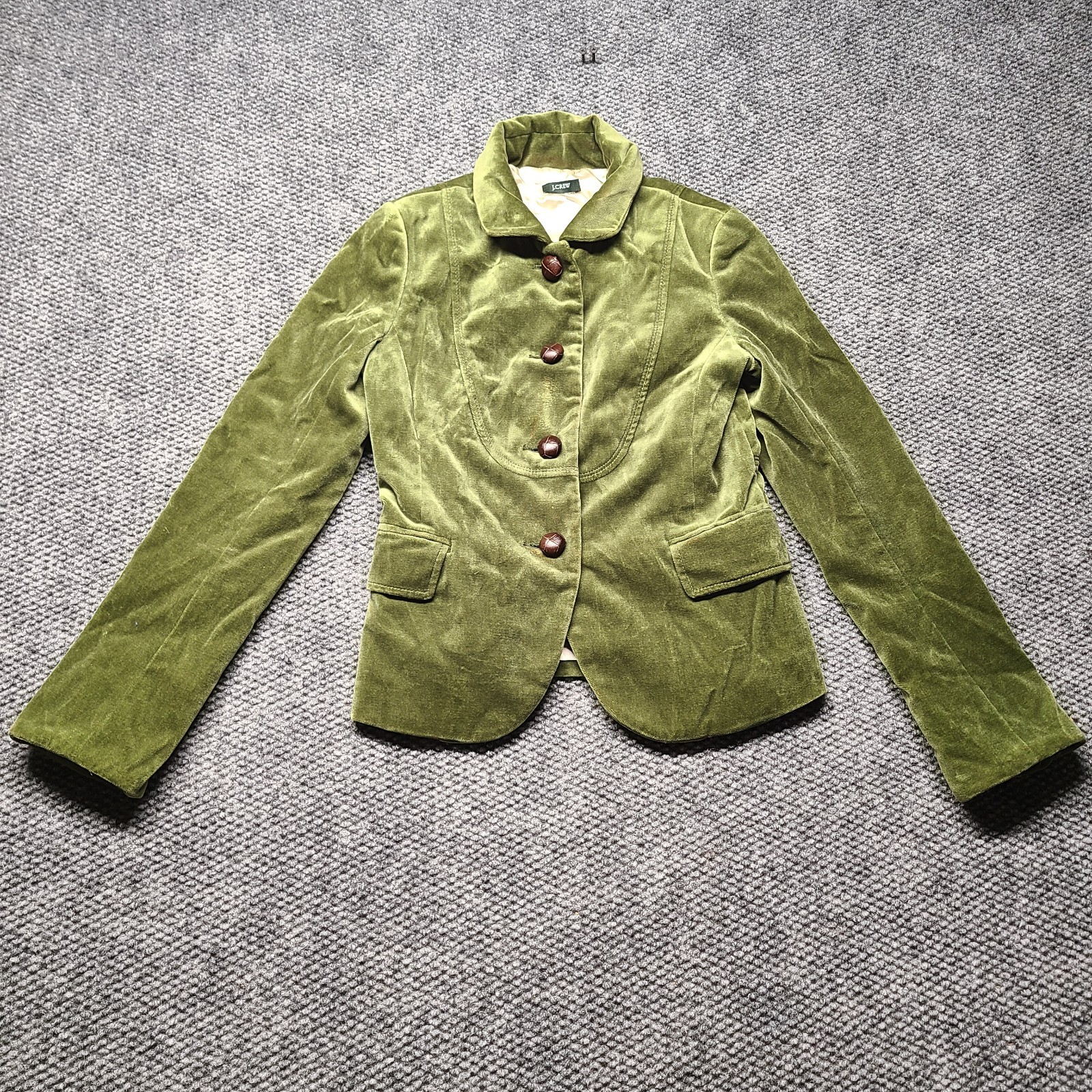Y2k J Crew Bella Blazer Jacket Women Lizzy Maguire Velvet Lined S/xs Vintag Y2k J Crew Bella Blazer Jacket Women Lizzy Maguire Velvet Lined S/xs Vintag