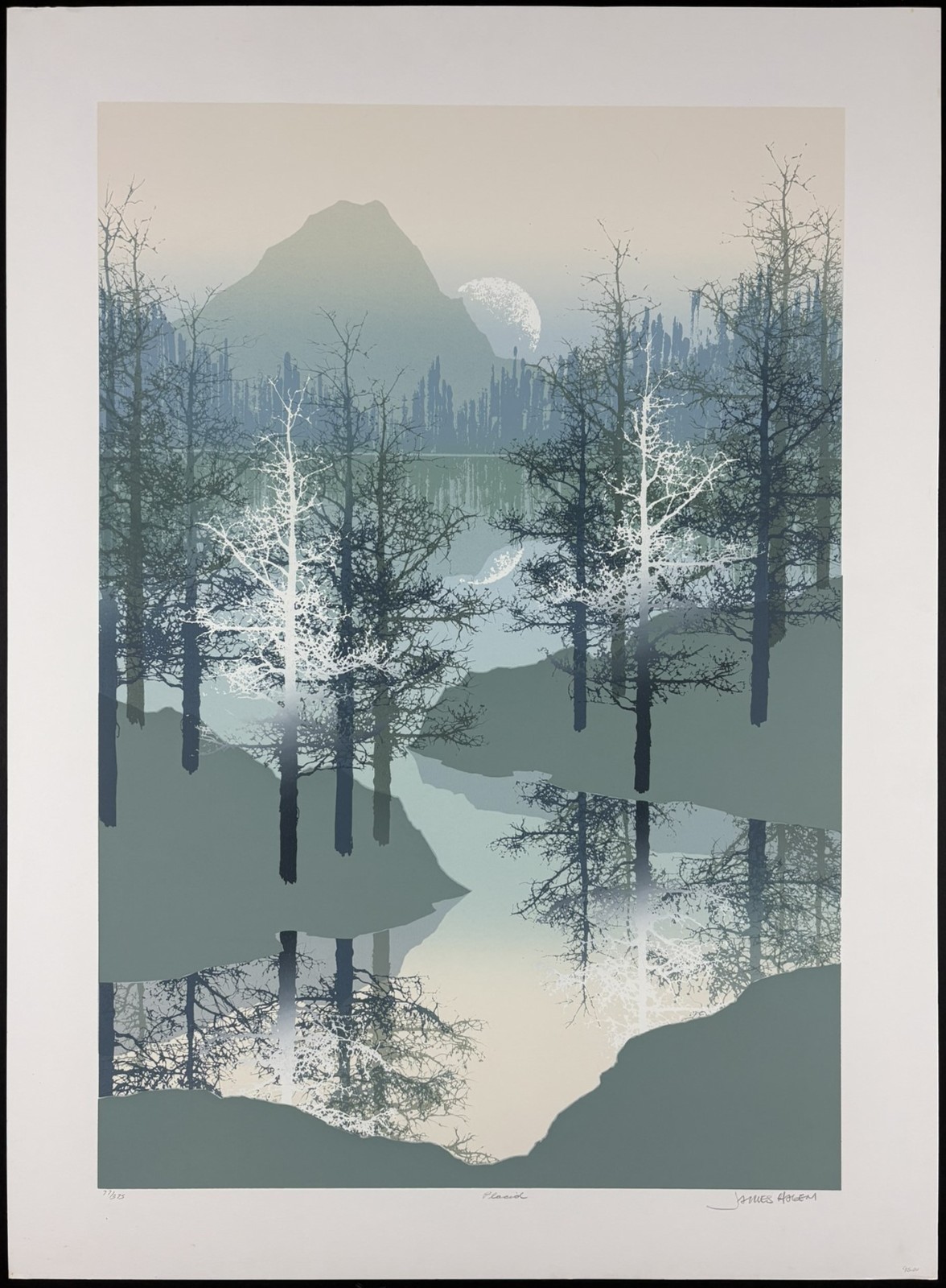 James Hagen Placid Signed Limited Edition Serigraph 77/375 Modern Landscape