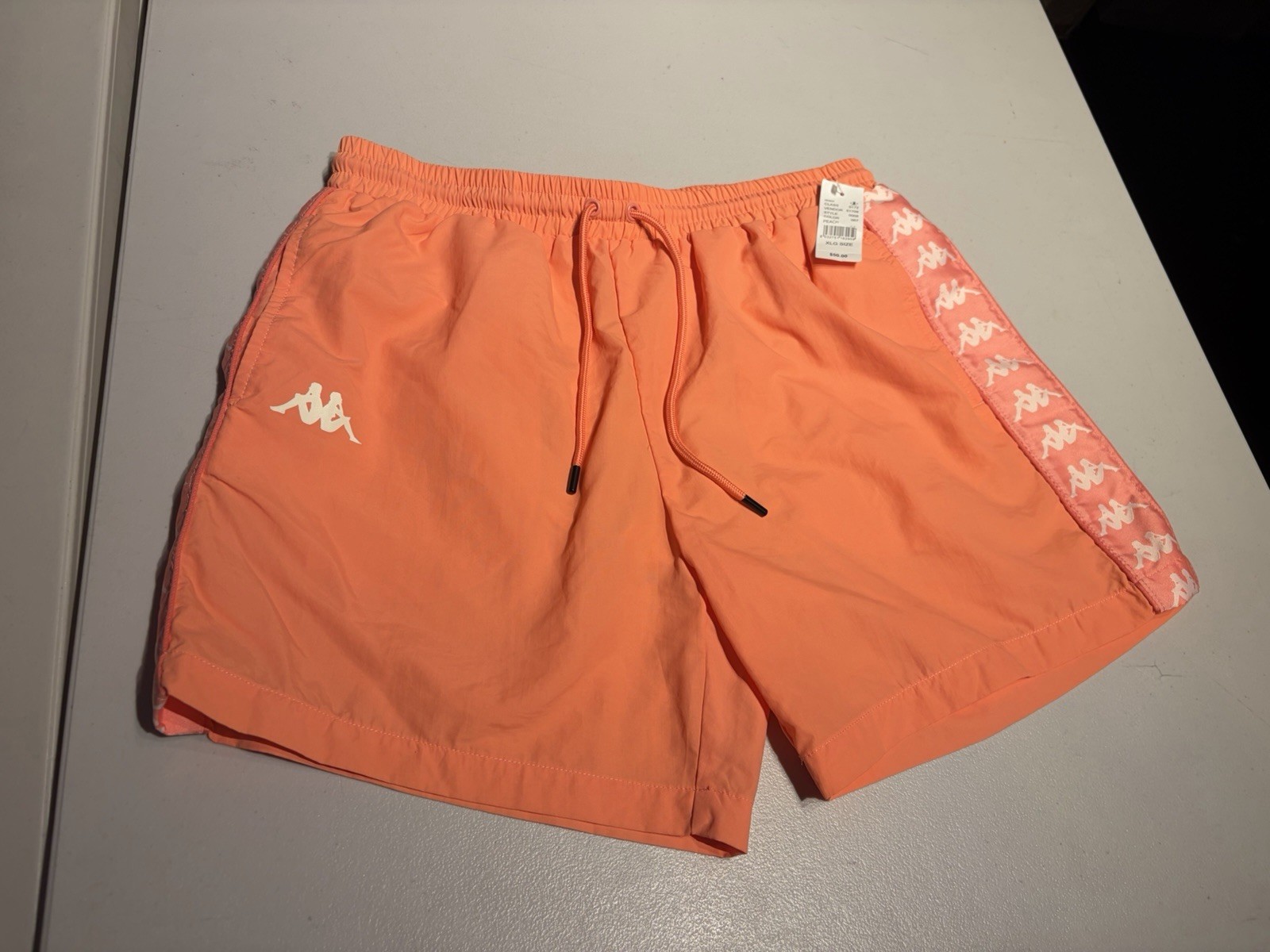 New Kappa Shorts Men’s XL Peach Banda Coney Active Swim Sports Gym Streetwear