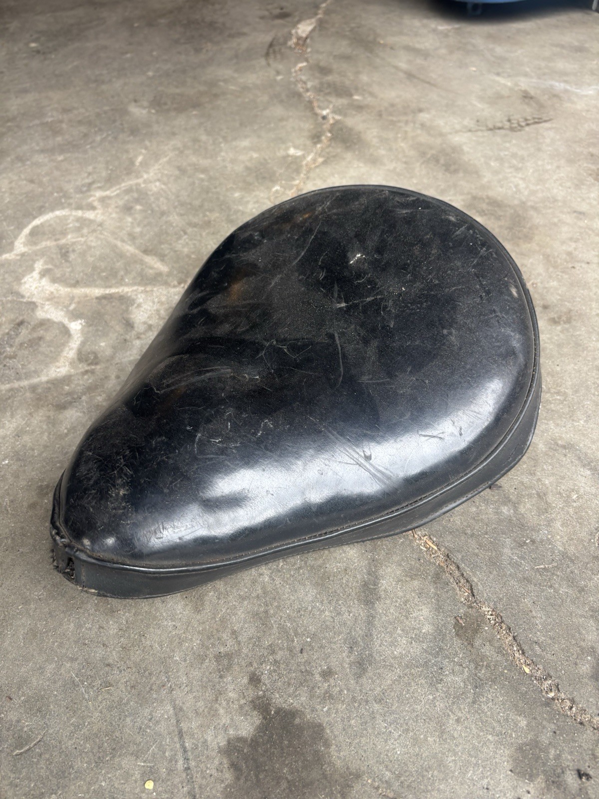 Vintage Copper Solo Seat Bates Cobra Harley Panhead Shovelhead Knucklehead