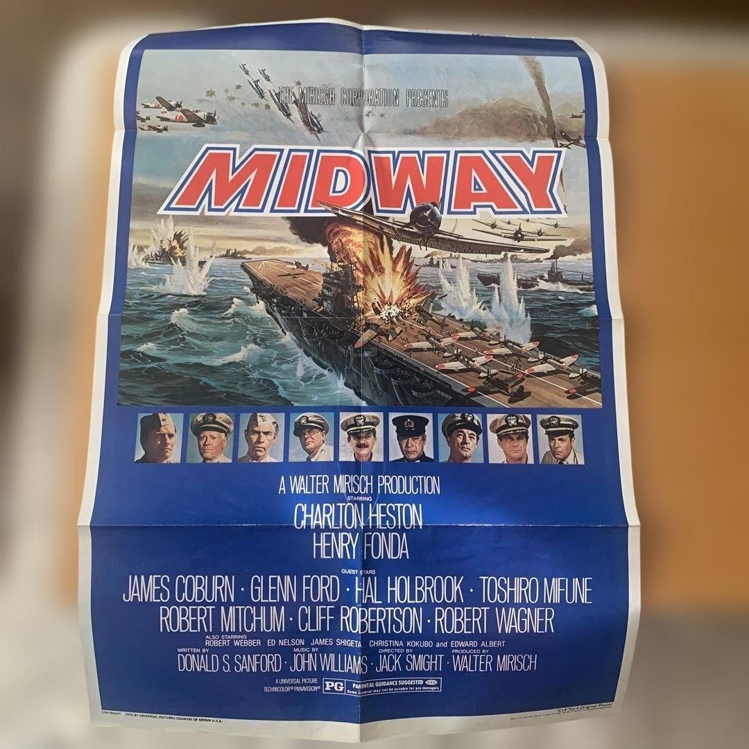 Midway 1976 Original Movie Poster Charlton Heston Henry Fonda Toshiro Mifune