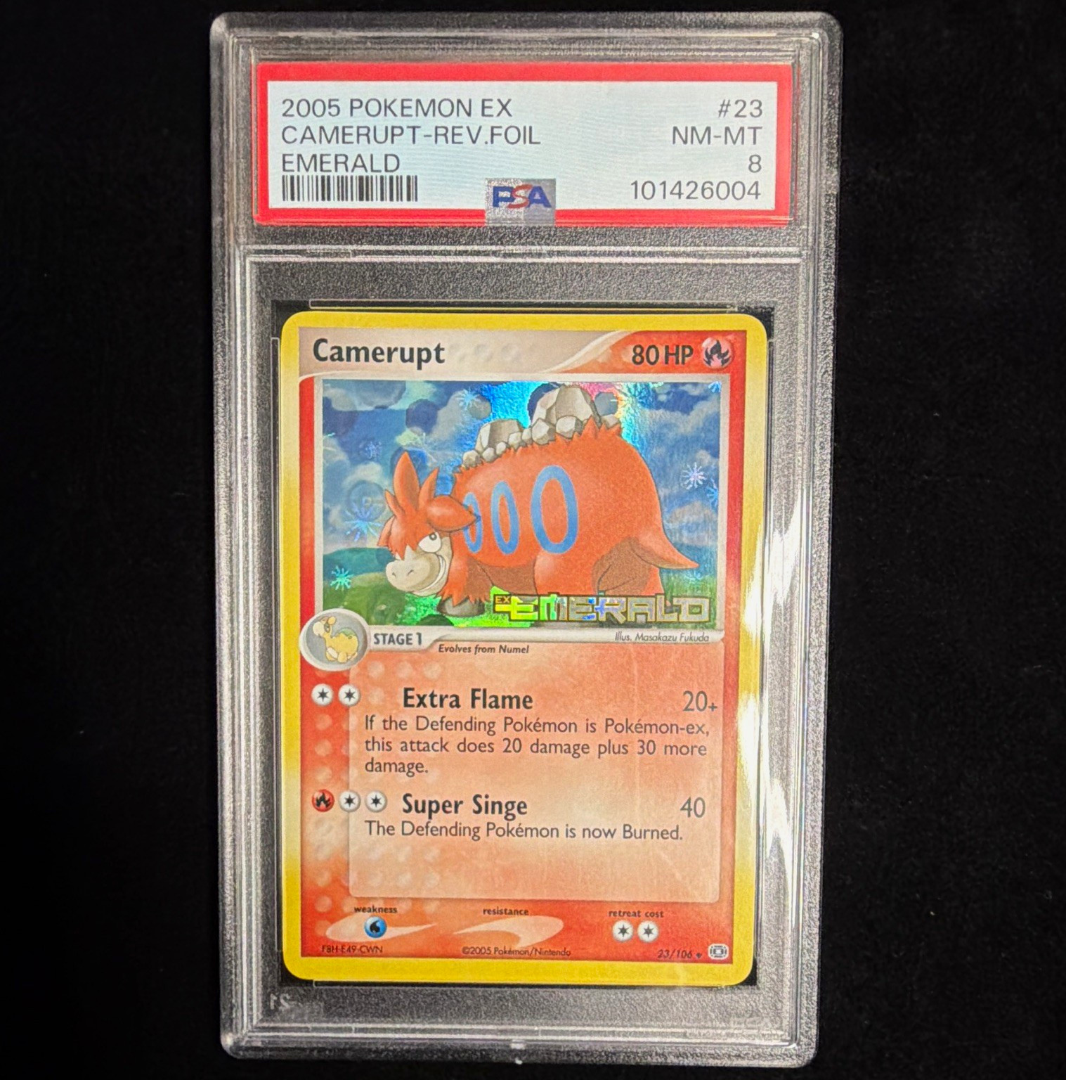The Pokemon Company Camerupt 23/106 EX Emerald Reverse Holo English 80 HP POP18