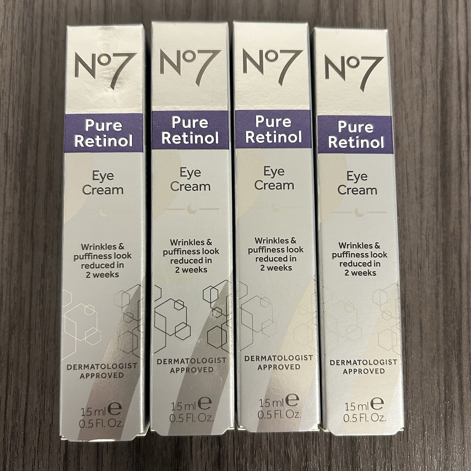 4 x NEW No 7 Pure Retinol Eye Cream 0.5oz / 15ml No7 # Lot